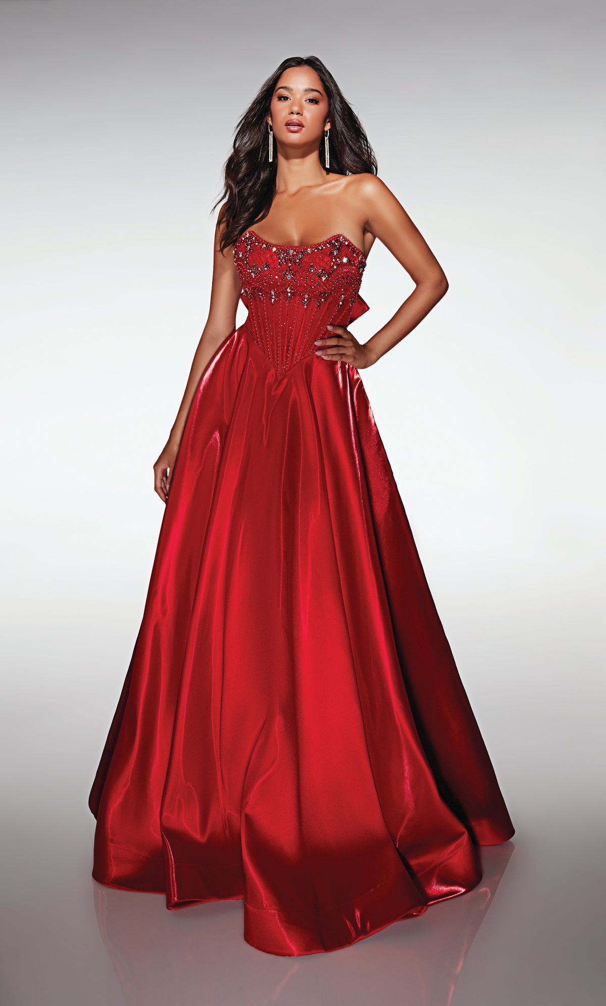 ALYCE Paris 62134 Alyce Long Scoop Neckline Shimmery/sparkly A Line Dress