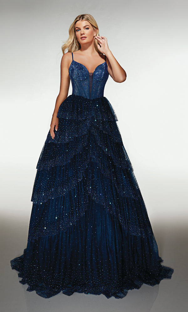 ALYCE Paris 62201 Alyce Long Sweetheart Neckline Waterfall Ballgown Dress main image 0