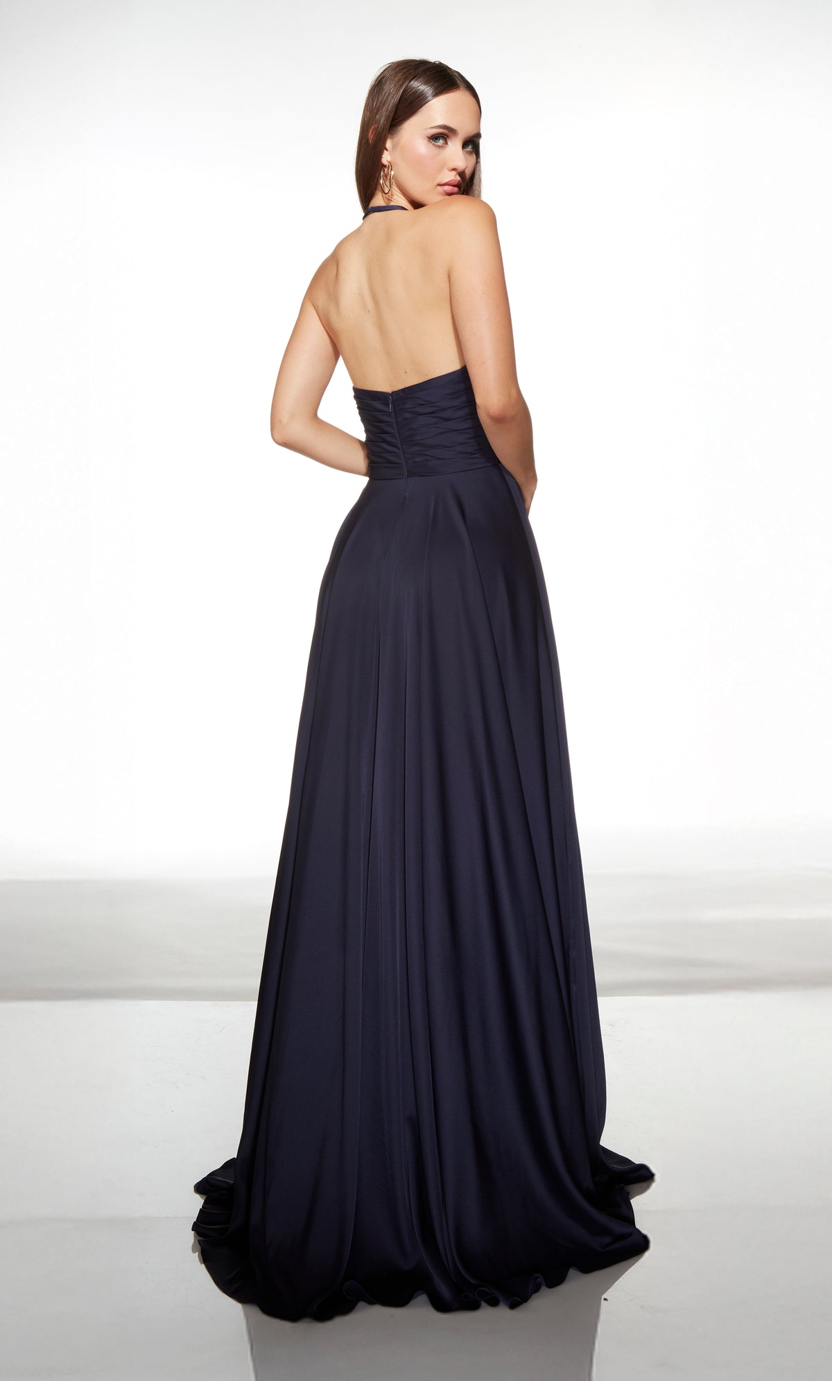 ALYCE Paris 62152 Alyce Long Halter Neckline Simple A Line Dress