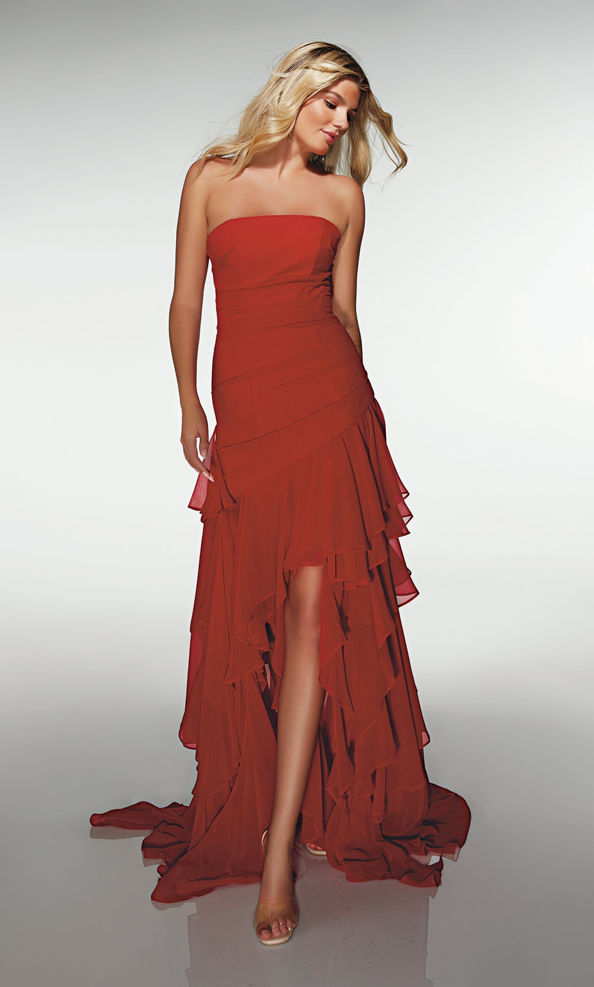 ALYCE Paris 62153 Alyce Long Straight Across Neckline Simple High-low Dress