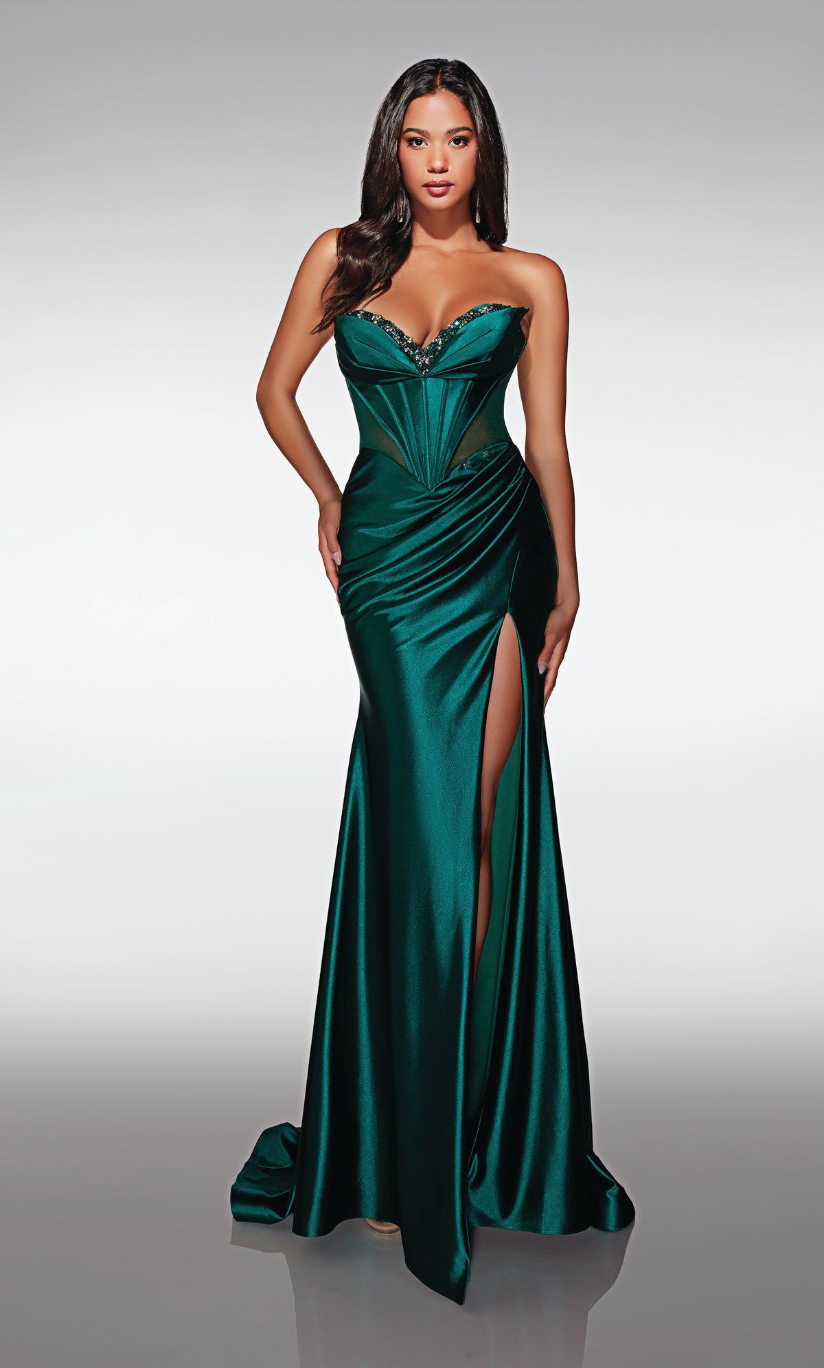 ALYCE Paris 62156 Alyce Long Cat-eye Neckline Sexy Mermaid Dress