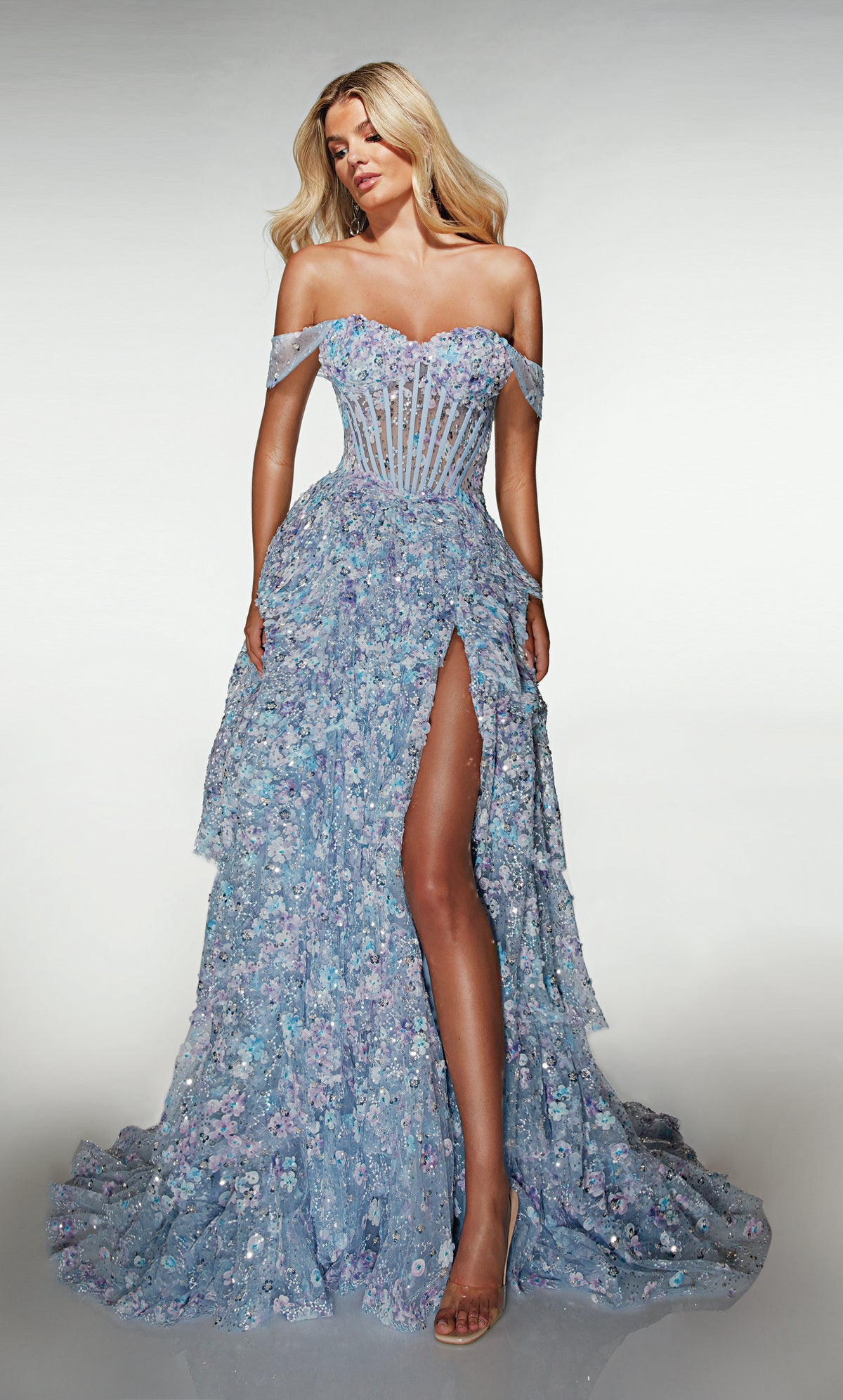 ALYCE Paris 62186 Alyce Long Sweetheart Neckline Train A Line Dress