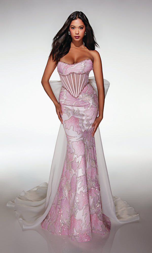 ALYCE Paris 62187 Alyce Long Scoop Neckline Illusion Mermaid Dress