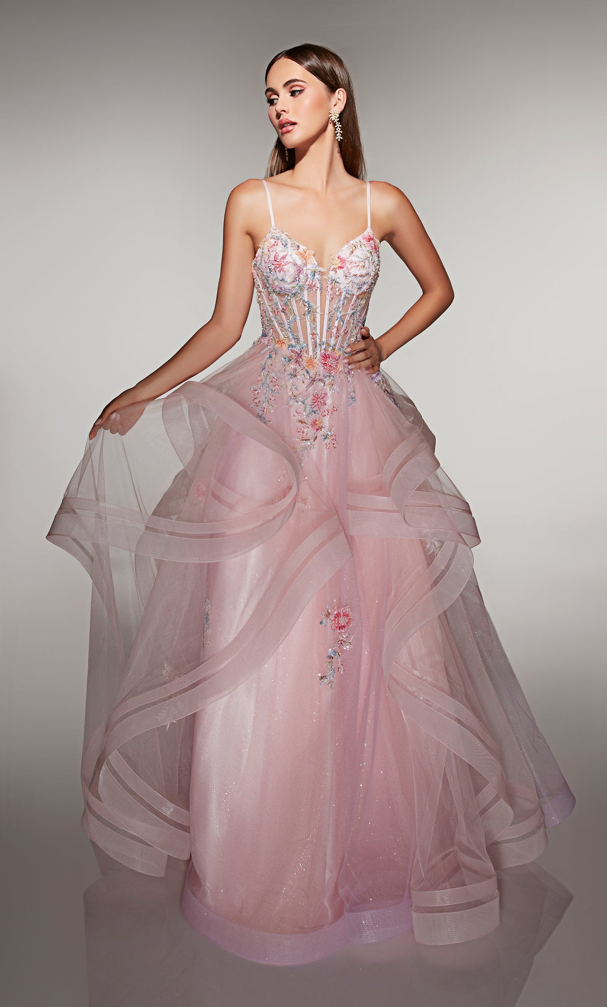 ALYCE Paris 62201 Alyce Long Sweetheart Neckline Waterfall Ballgown Dress