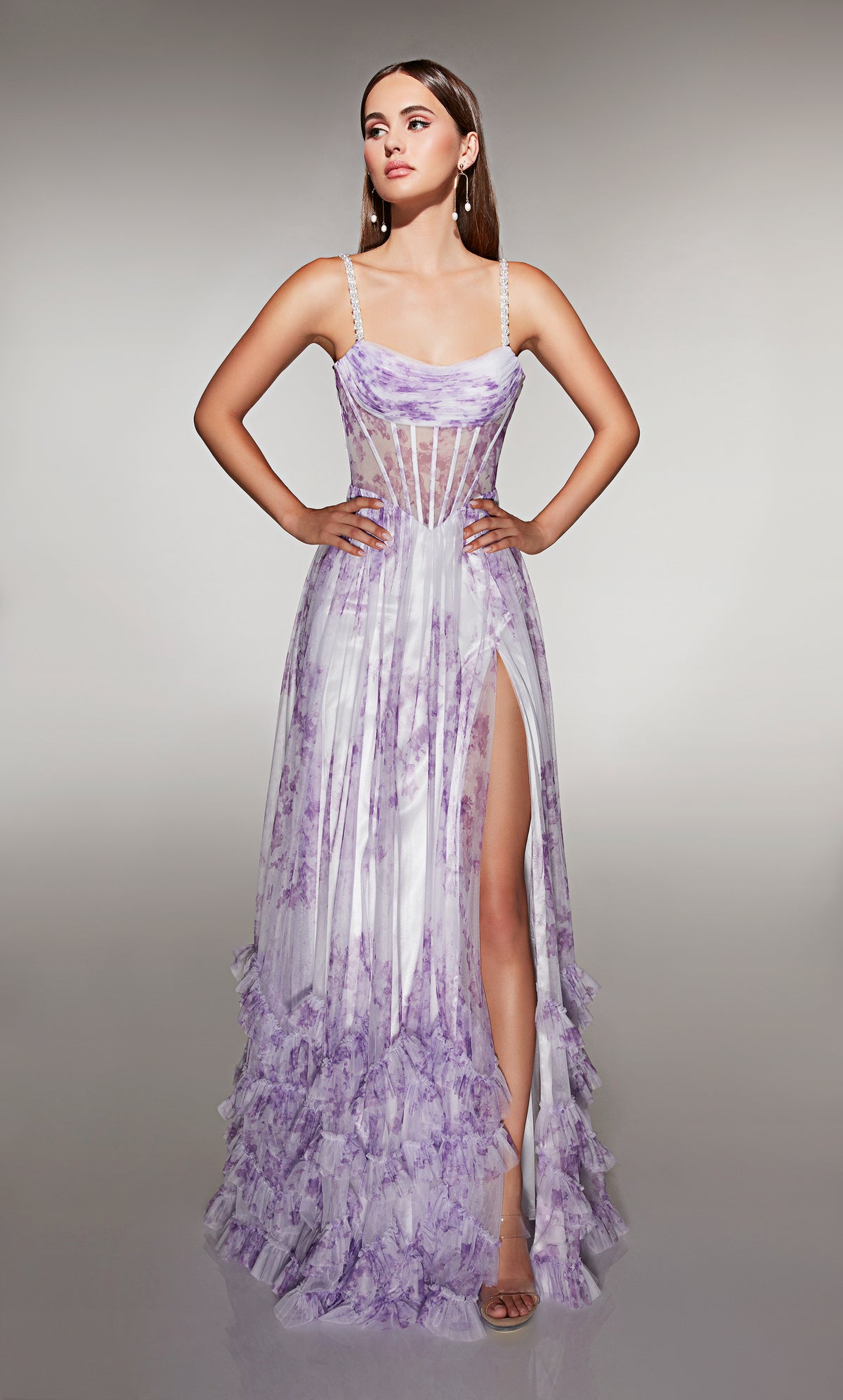 ALYCE Paris 62202 Alyce Long Scoop Neckline Ruched/draped A Line Dress