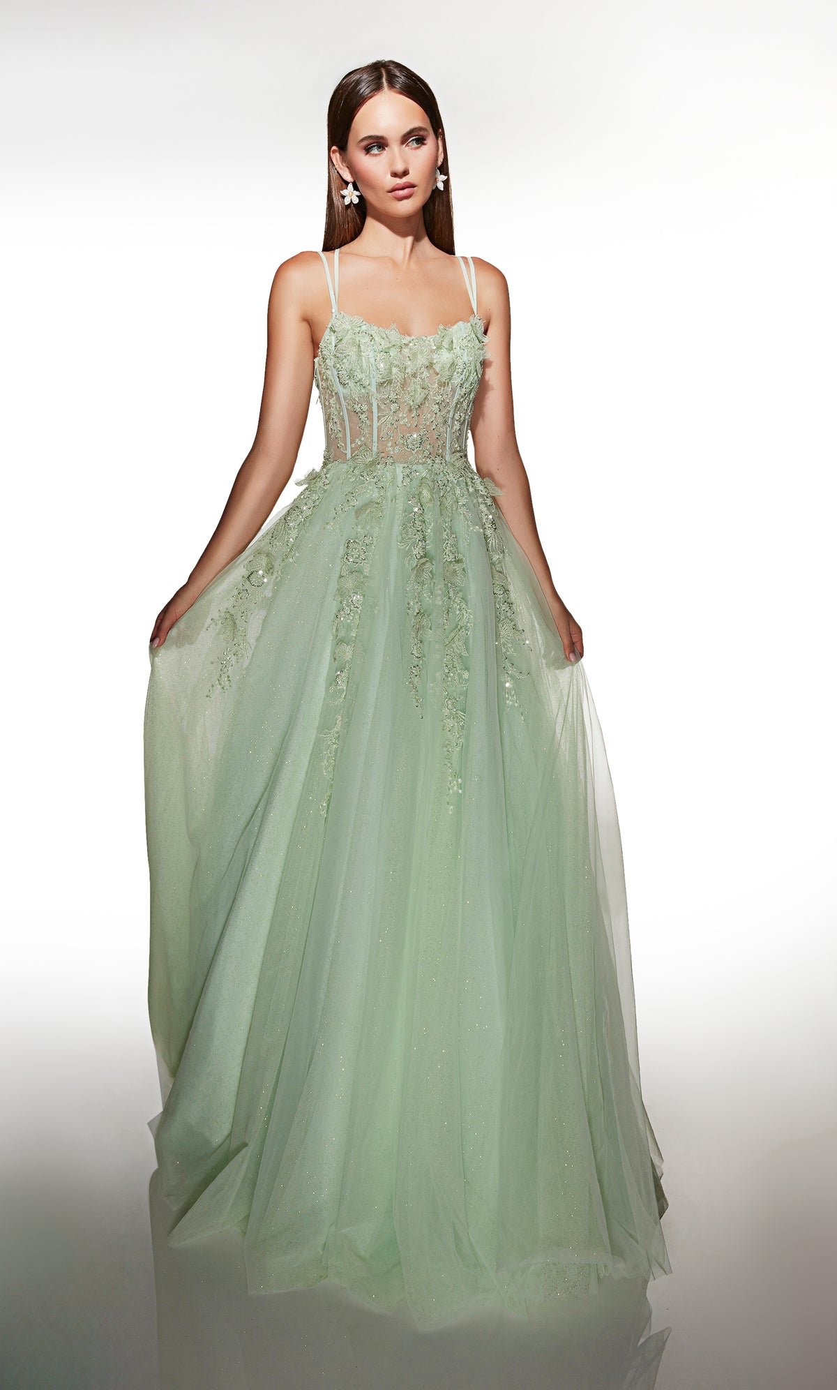 ALYCE Paris 62203 Alyce Long Scoop Neckline Shimmery/sparkly Ballgown Dress