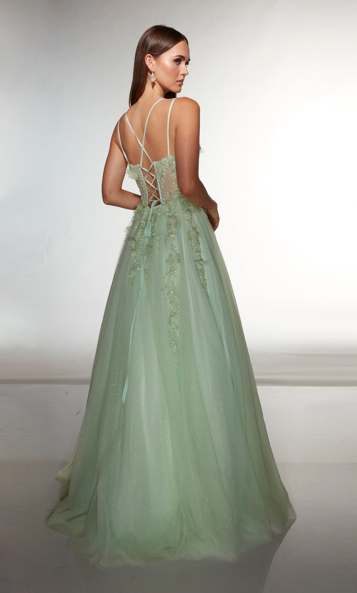 ALYCE Paris 62203 Alyce Long Scoop Neckline Shimmery/sparkly Ballgown Dress