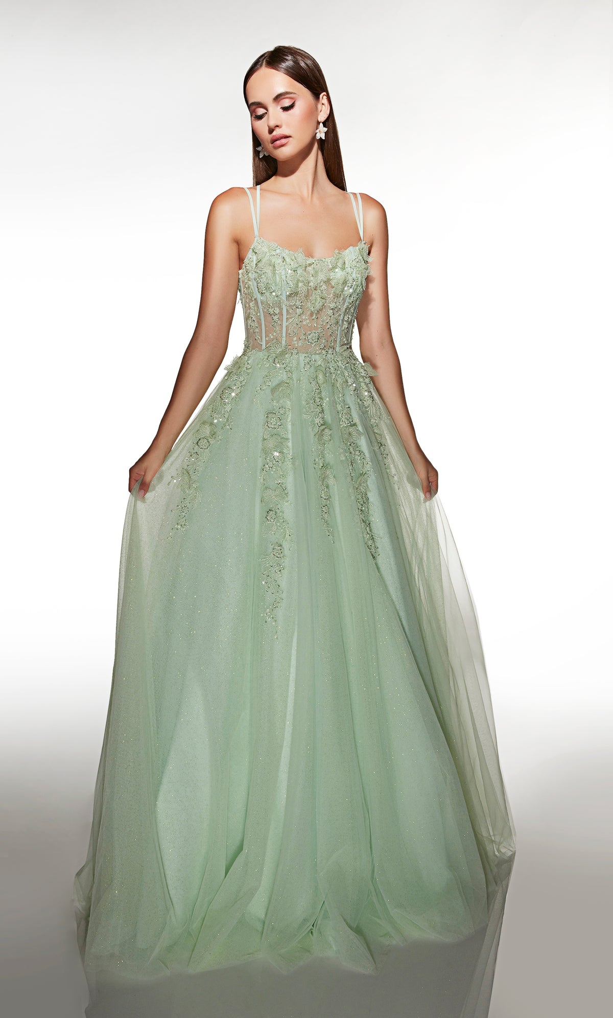 ALYCE Paris 62203 Alyce Long Scoop Neckline Shimmery/sparkly Ballgown Dress