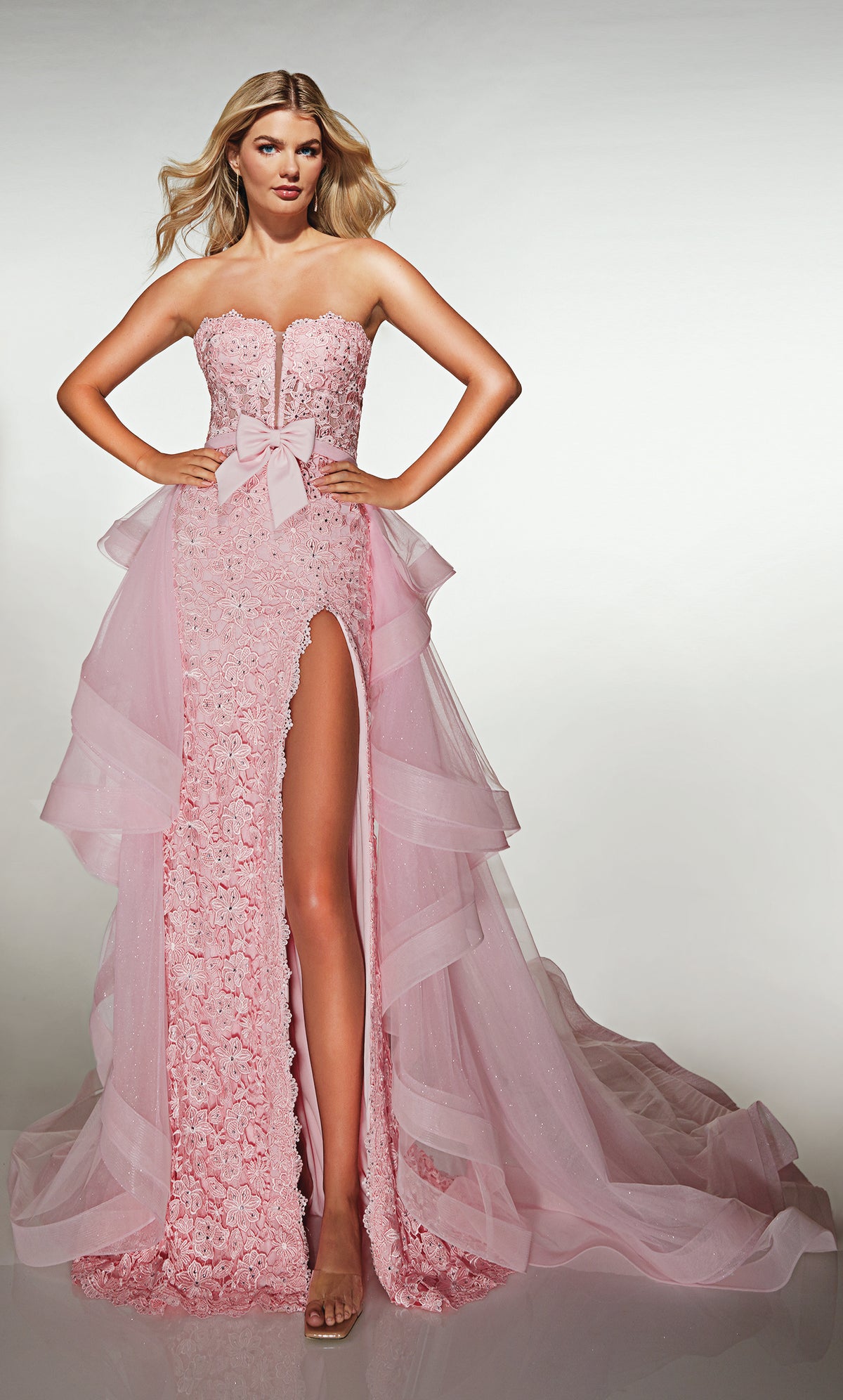 ALYCE Paris 62206 Alyce Long Plunging Neckline Two-piece Straight Dress