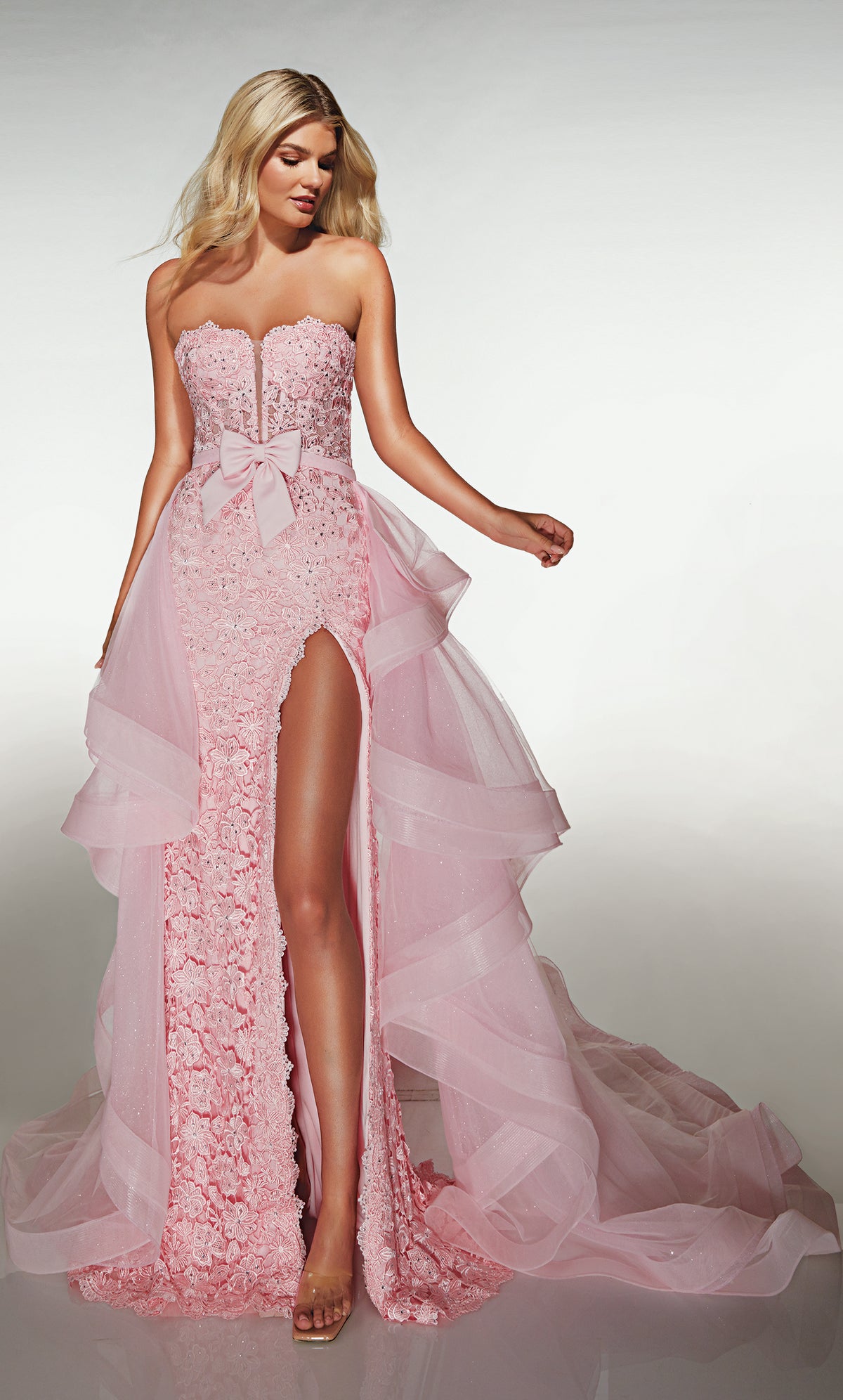 ALYCE Paris 62206 Alyce Long Plunging Neckline Two-piece Straight Dress