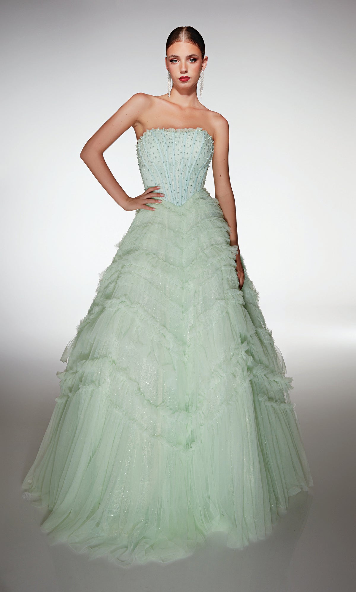 ALYCE Paris 62208 Alyce Long Scoop Neckline Embellished Ballgown Dress