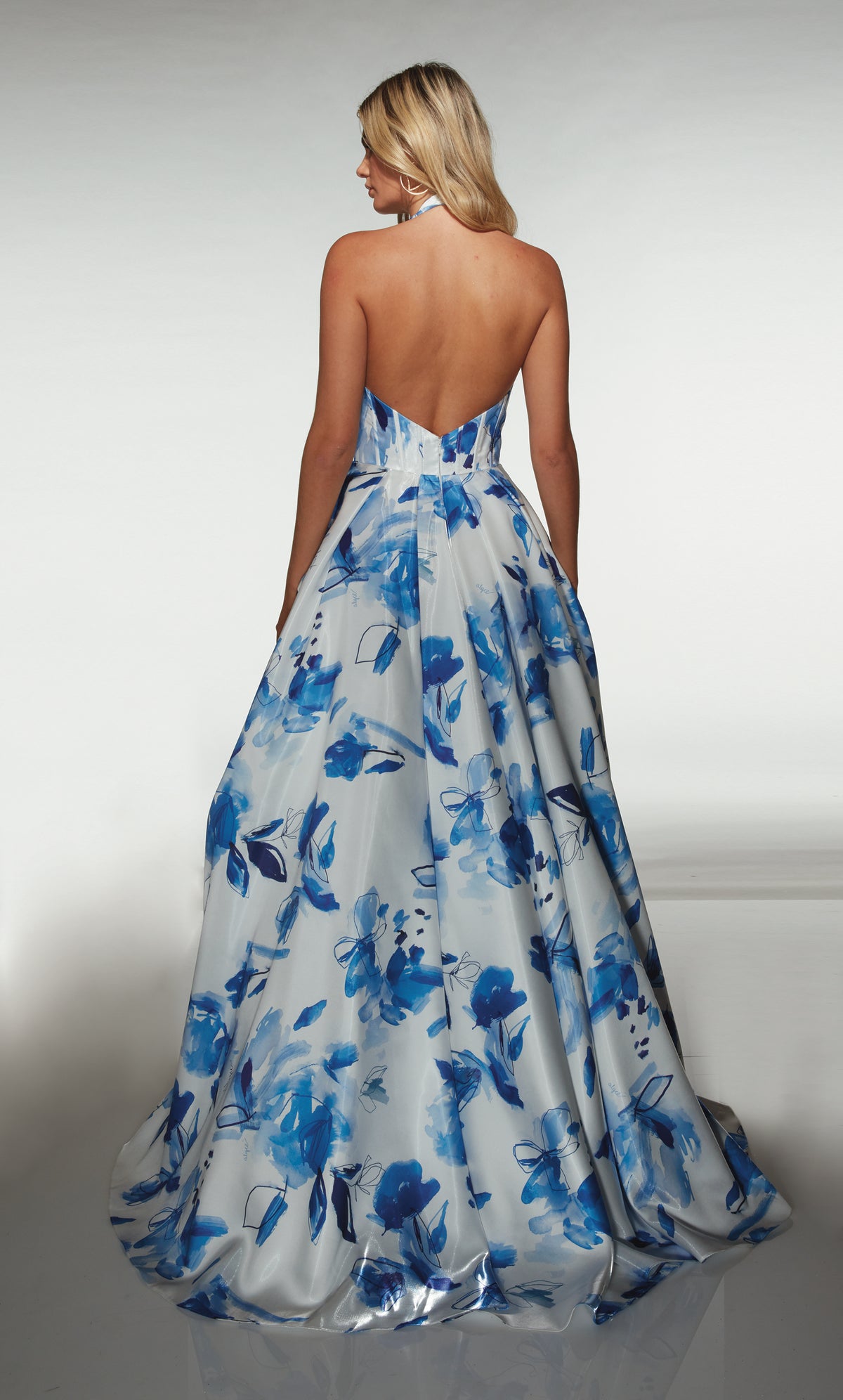 ALYCE Paris 62214 Alyce Long Halter Neckline Corset High-low Dress