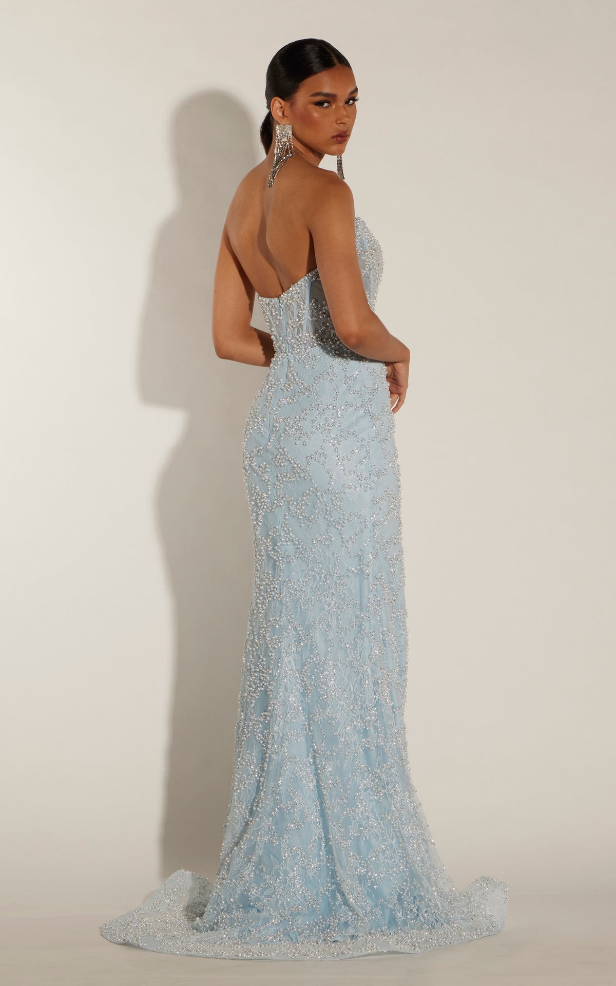 ALYCE Paris 62227 Alyce Long Scooped Neckline Shimmery/sparkly Straight Dress