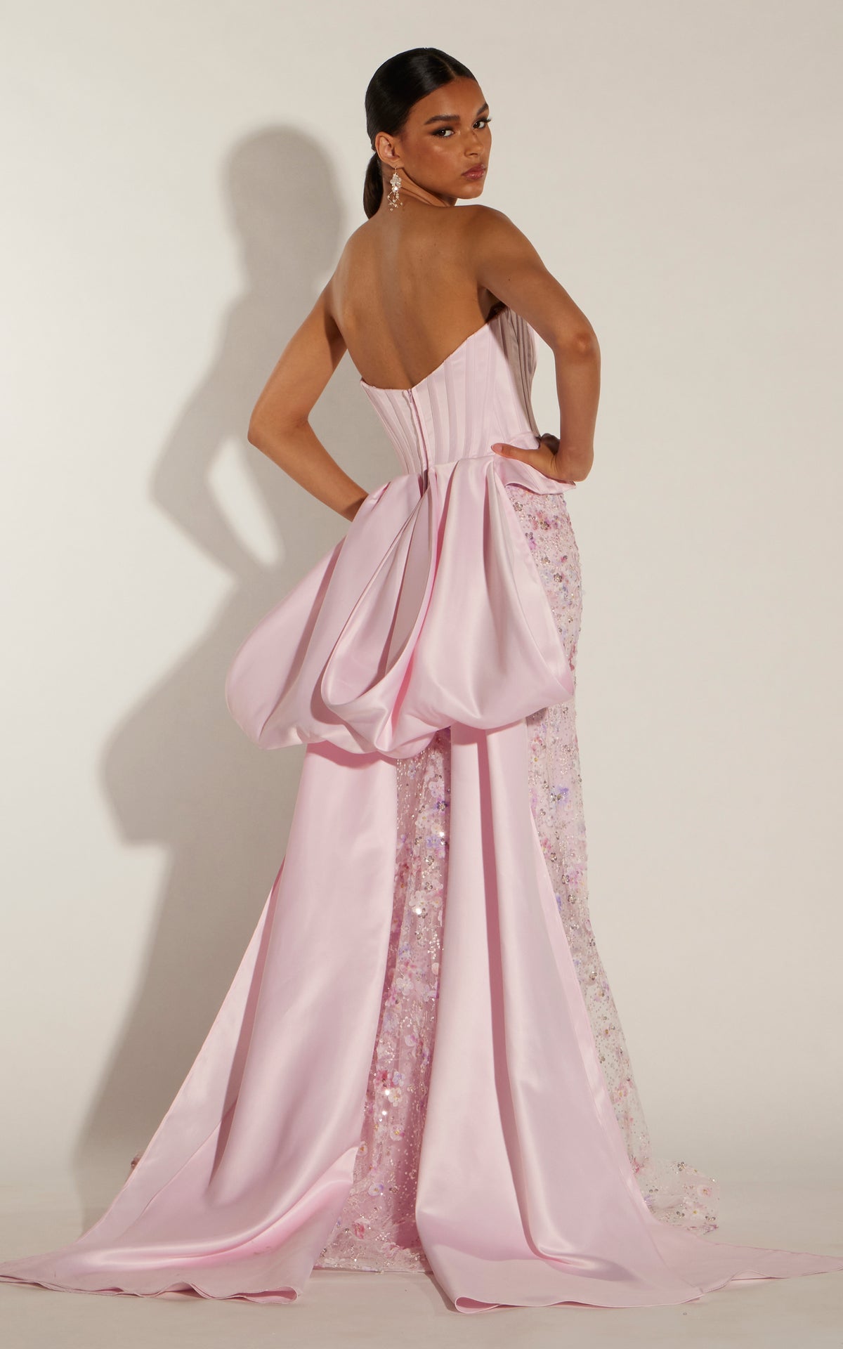 ALYCE Paris 62368 Alyce Long Scooped Neckline Corset Flowy Dress