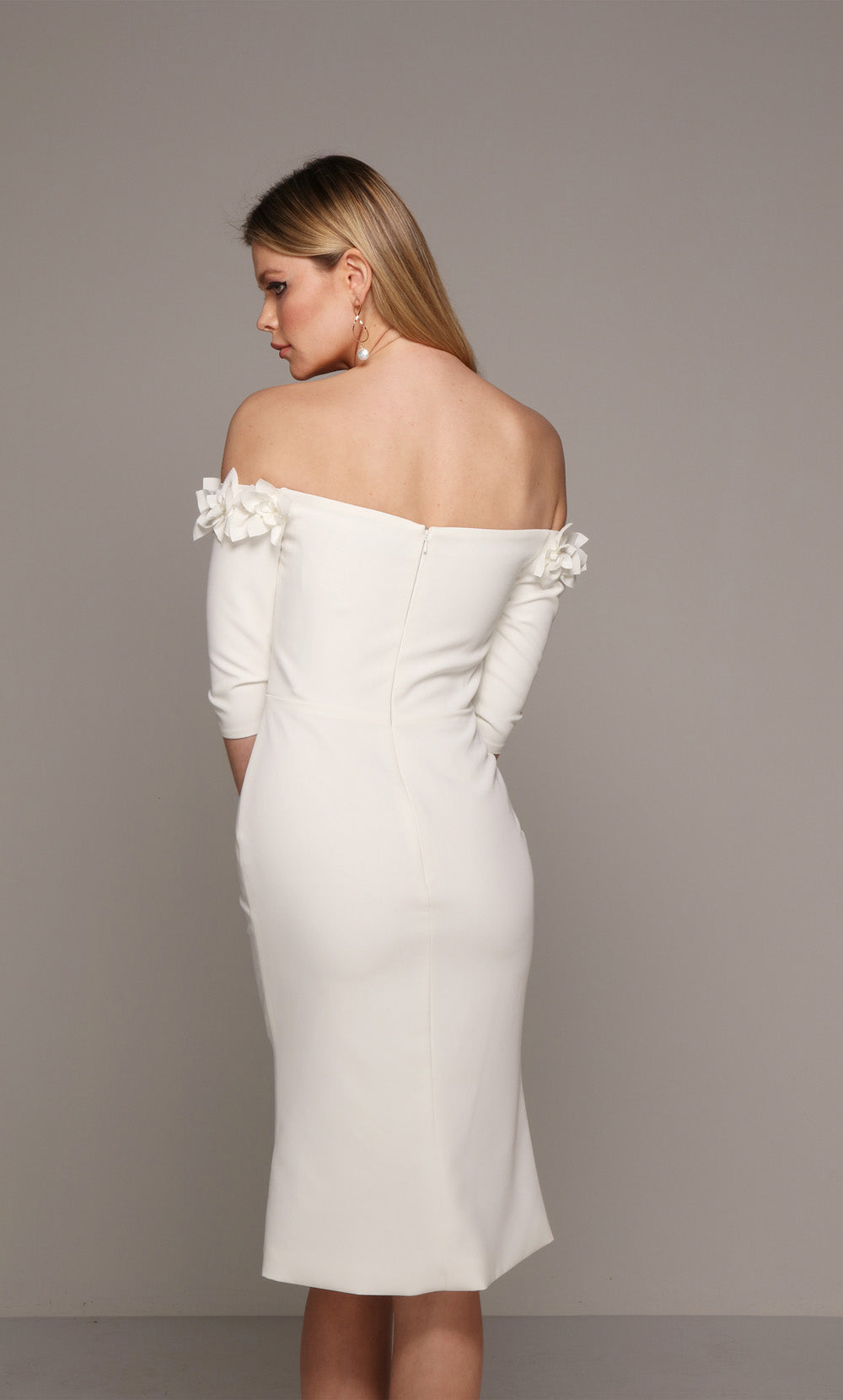 ALYCE Paris 70003 Bridal Off The Shoulder Neckline Embellished Straight Dress