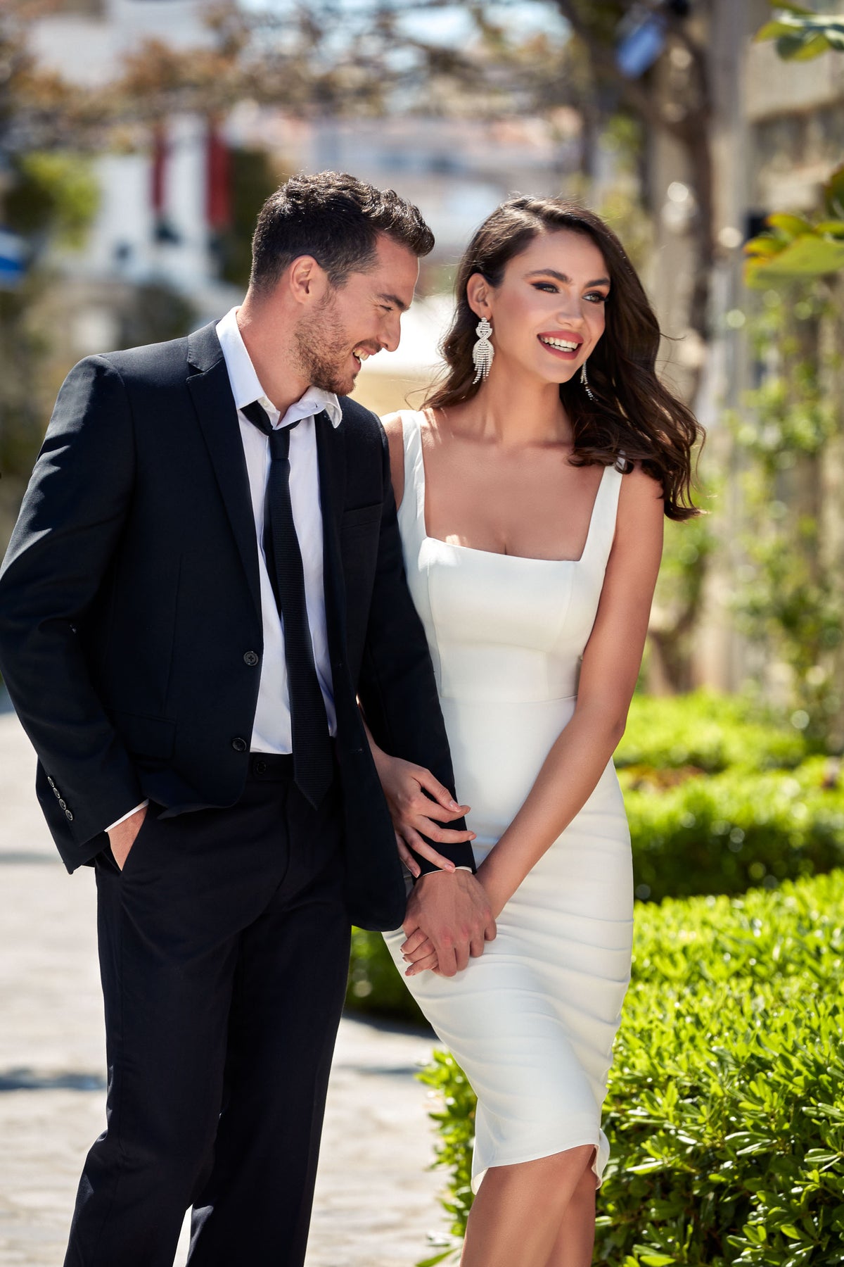 ALYCE Paris 70010 Bridal Square Neckline Embellished Straight Dress