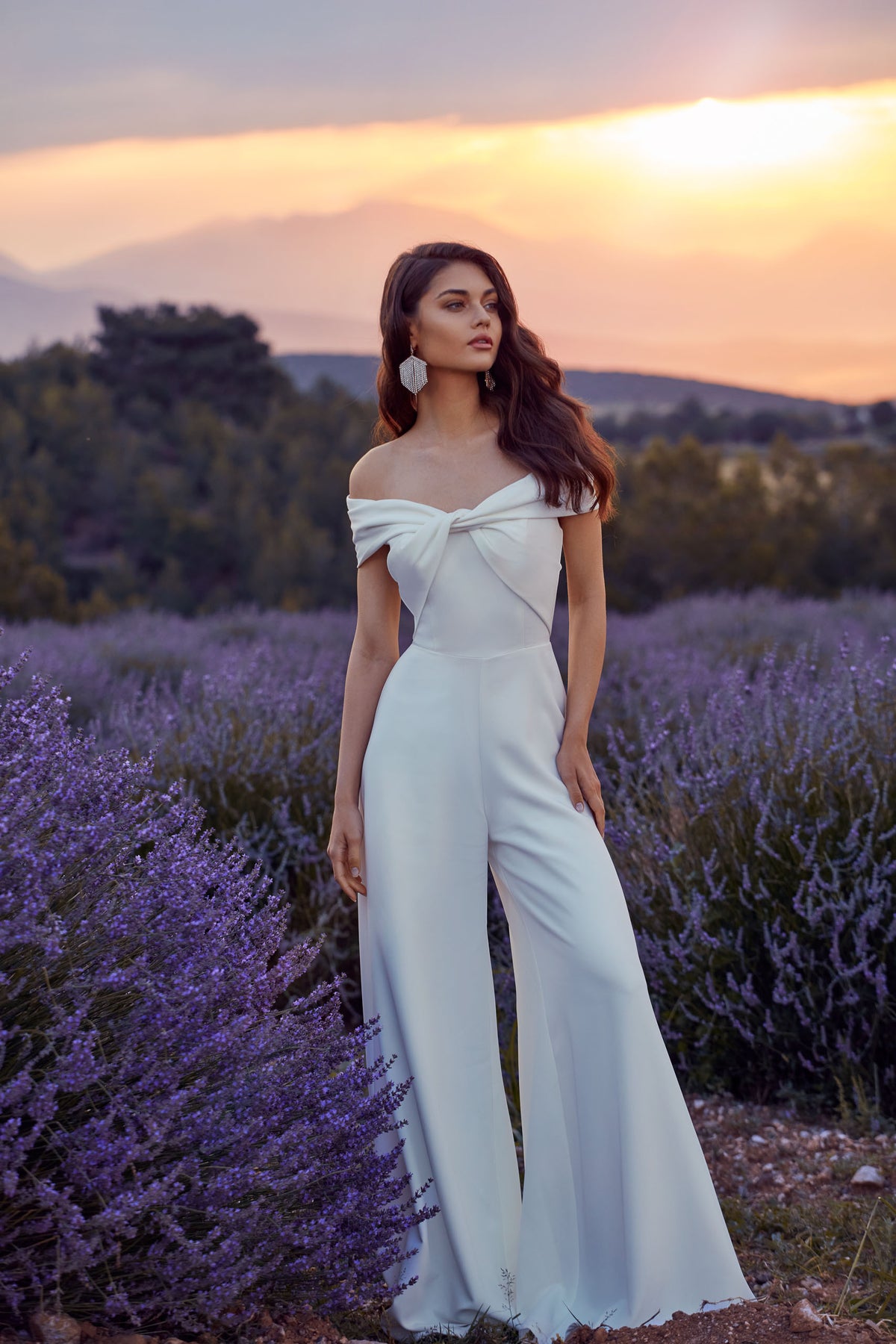 ALYCE Paris 70013 Bridal Off The Shoulder Neckline Chic Jumpsuit Dress