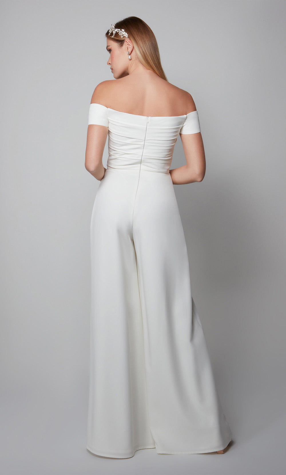 ALYCE Paris 70014 Bridal Off The Shoulder Neckline Chic Jumpsuit Dress