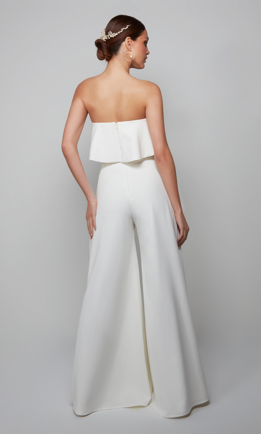 ALYCE Paris 70015 Bridal Strapless Neckline Ruffles Jumpsuit Dress