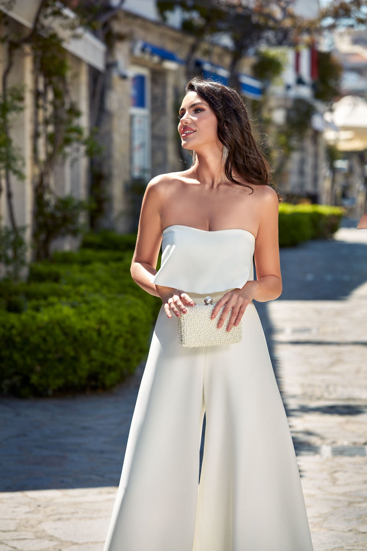 ALYCE Paris 70015 Bridal Strapless Neckline Ruffles Jumpsuit Dress