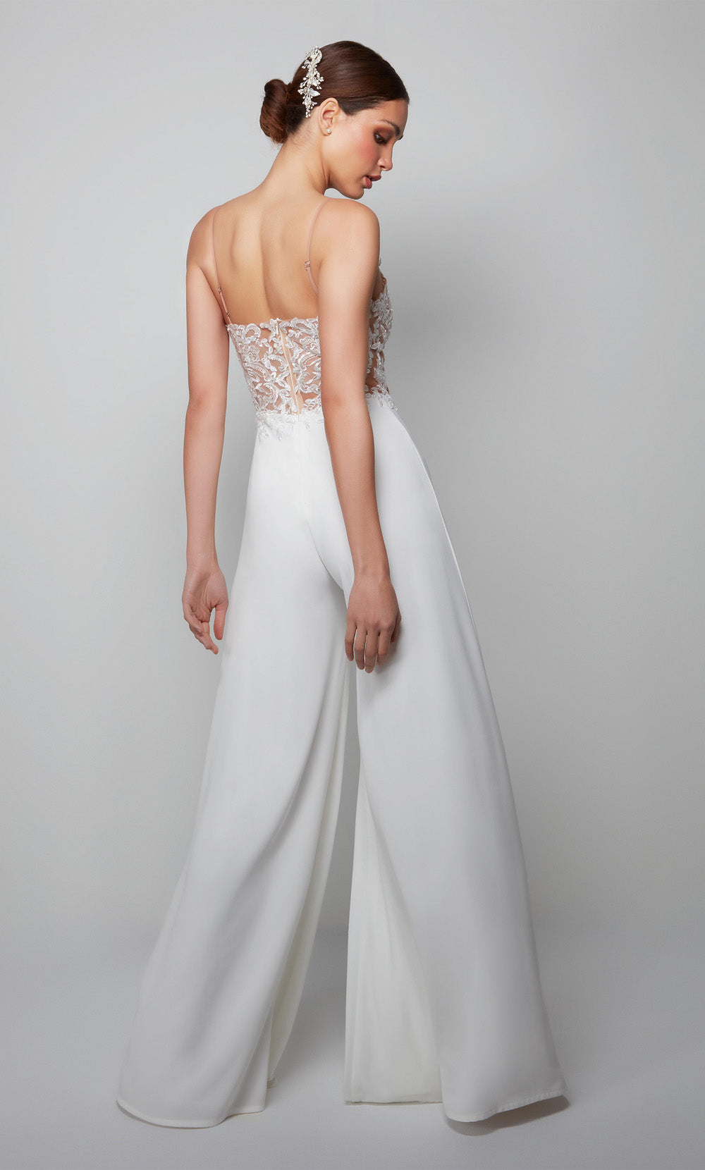 ALYCE Paris 70017 Bridal Sweetheart Neckline Embellished Jumpsuit Dress