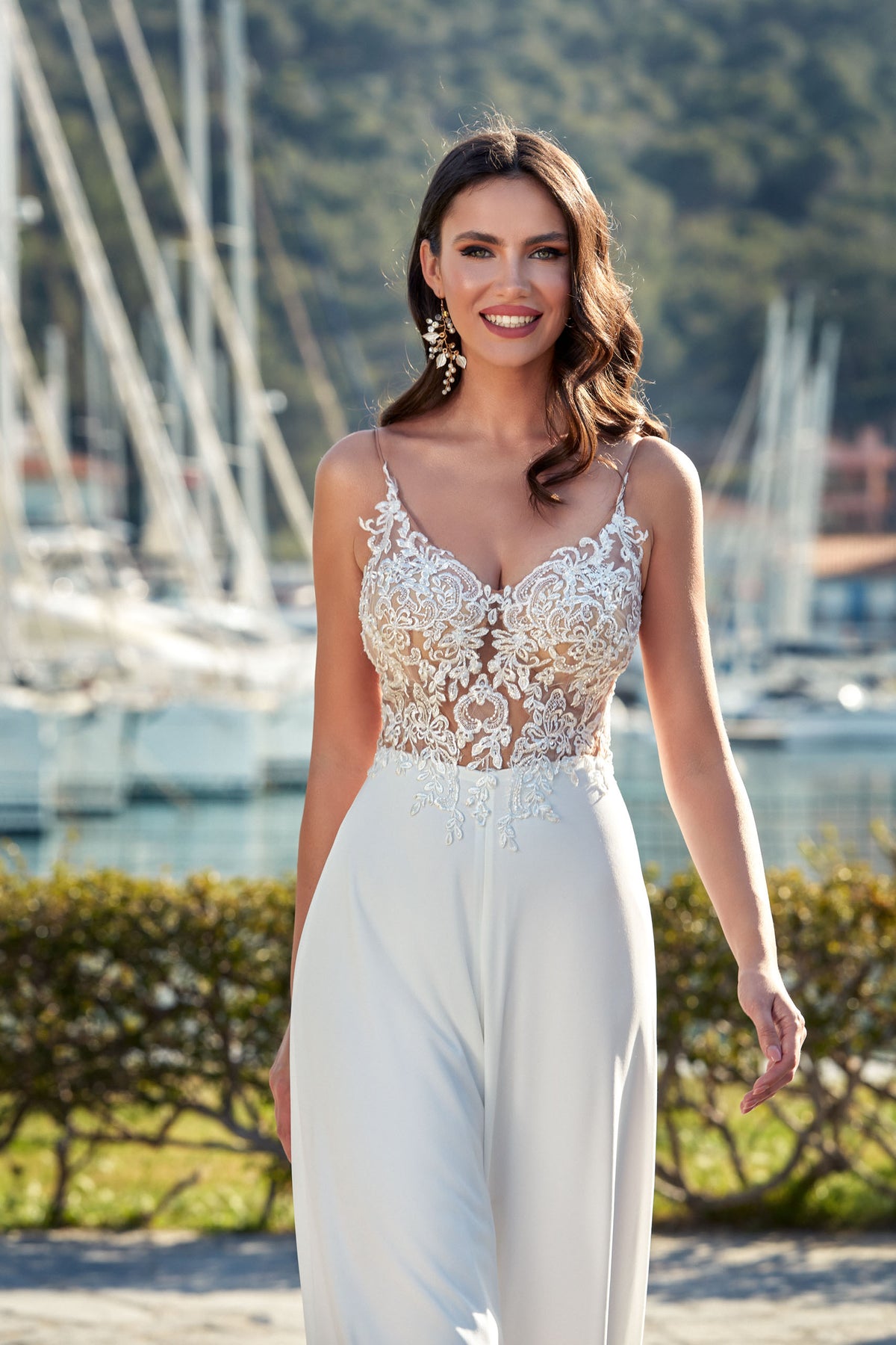 ALYCE Paris 70017 Bridal Sweetheart Neckline Embellished Jumpsuit Dress