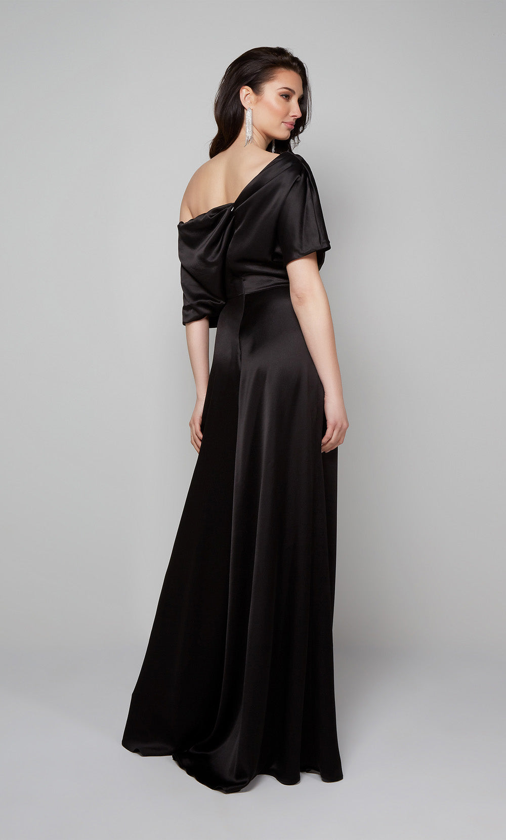 ALYCE Paris 70019 Bridal One Shoulder Neckline Ruched/draped Jumpsuit Dress