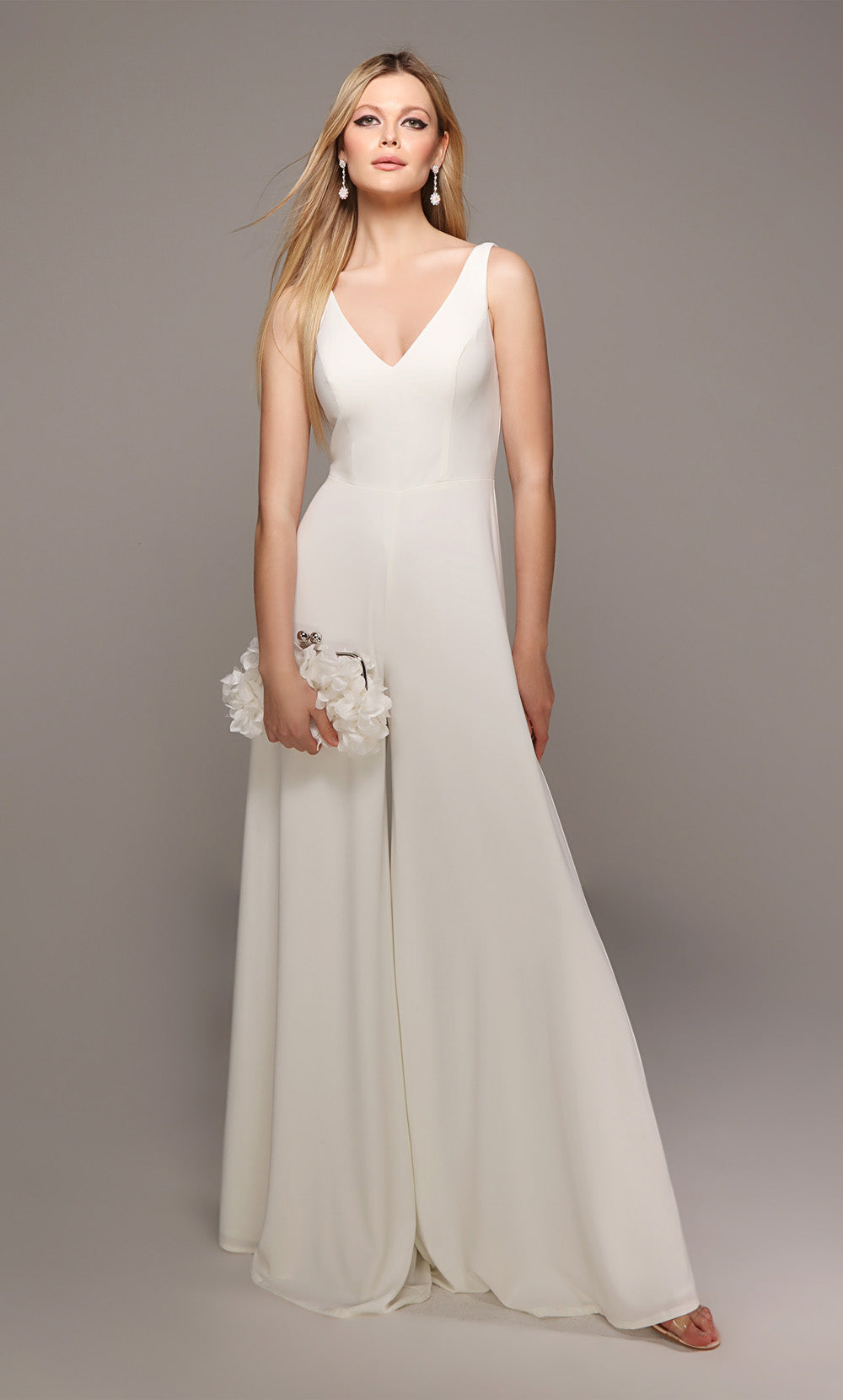 ALYCE Paris 70021 Bridal V-neckline Chic Jumpsuit Dress