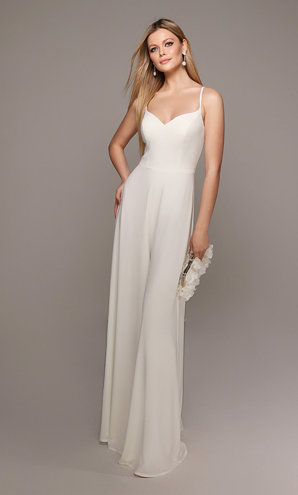 ALYCE Paris 70022 Bridal Sweetheart Neckline Modest Jumpsuit Dress