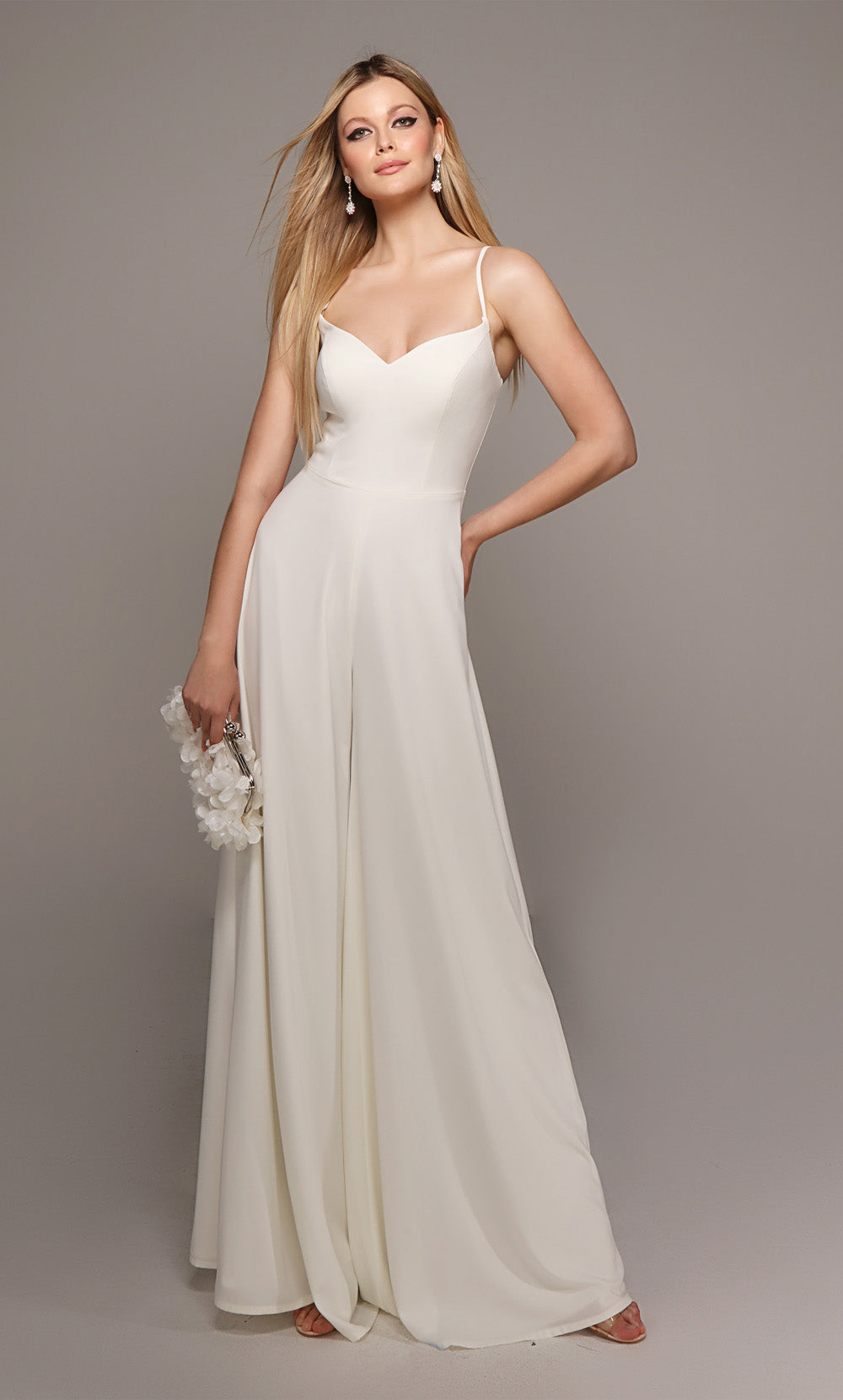 ALYCE Paris 70022 Bridal Sweetheart Neckline Modest Jumpsuit Dress