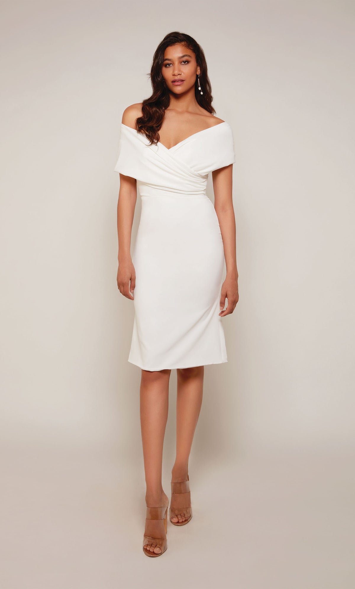 ALYCE Paris 70023 Bridal Off The Shoulder Neckline Modest Straight Dress