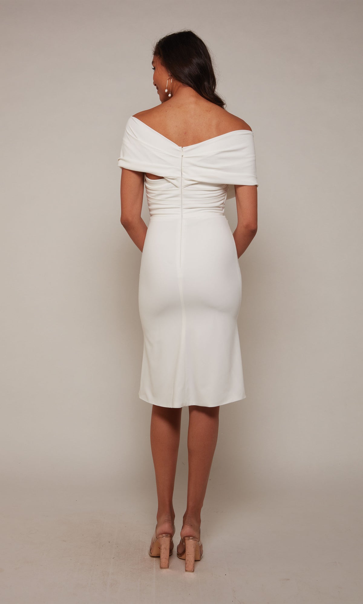 ALYCE Paris 70023 Bridal Off The Shoulder Neckline Modest Straight Dress