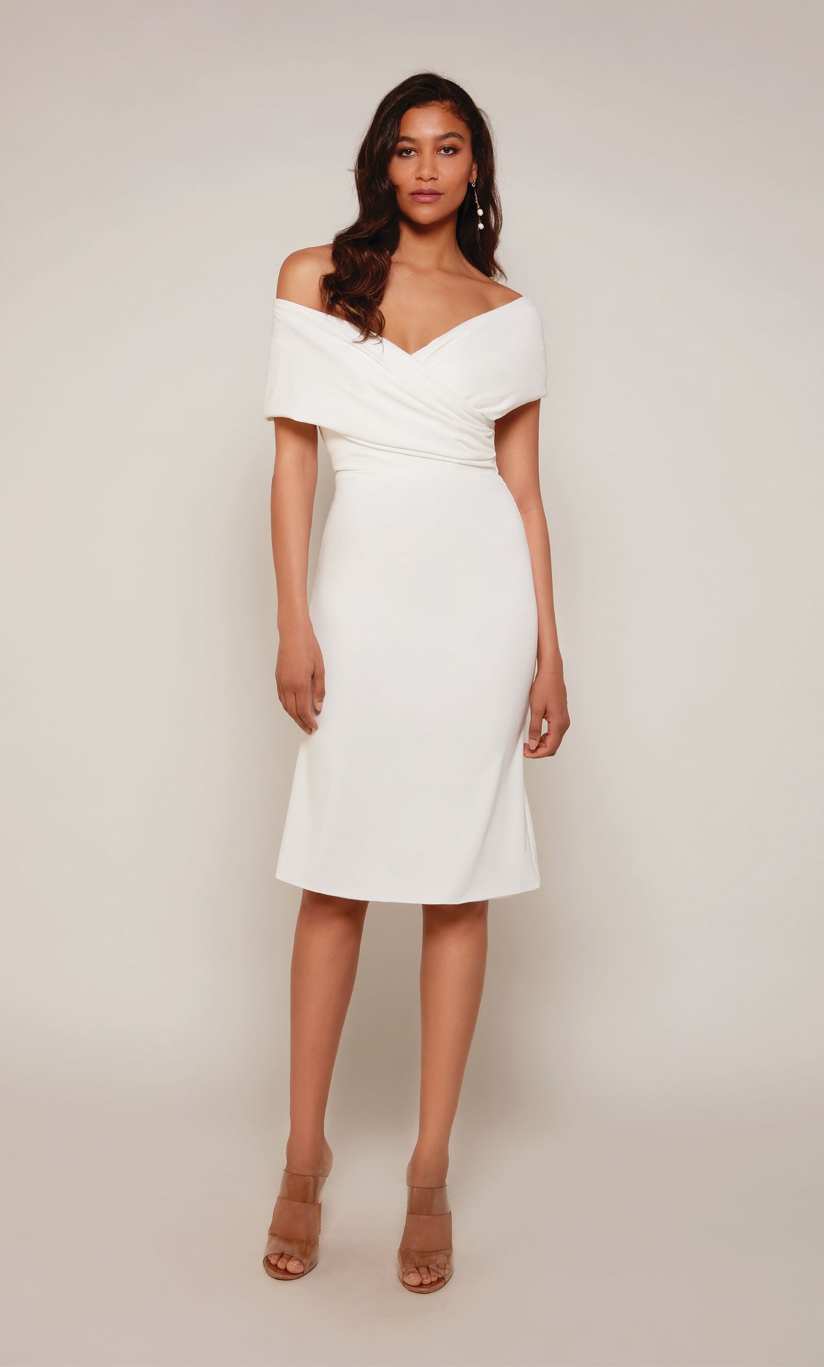 ALYCE Paris 70023 Bridal Off The Shoulder Neckline Modest Straight Dress