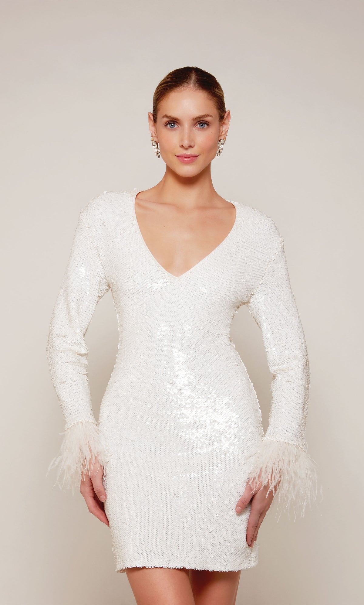 ALYCE Paris 70027 Bridal V-neckline Embellished Straight Dress