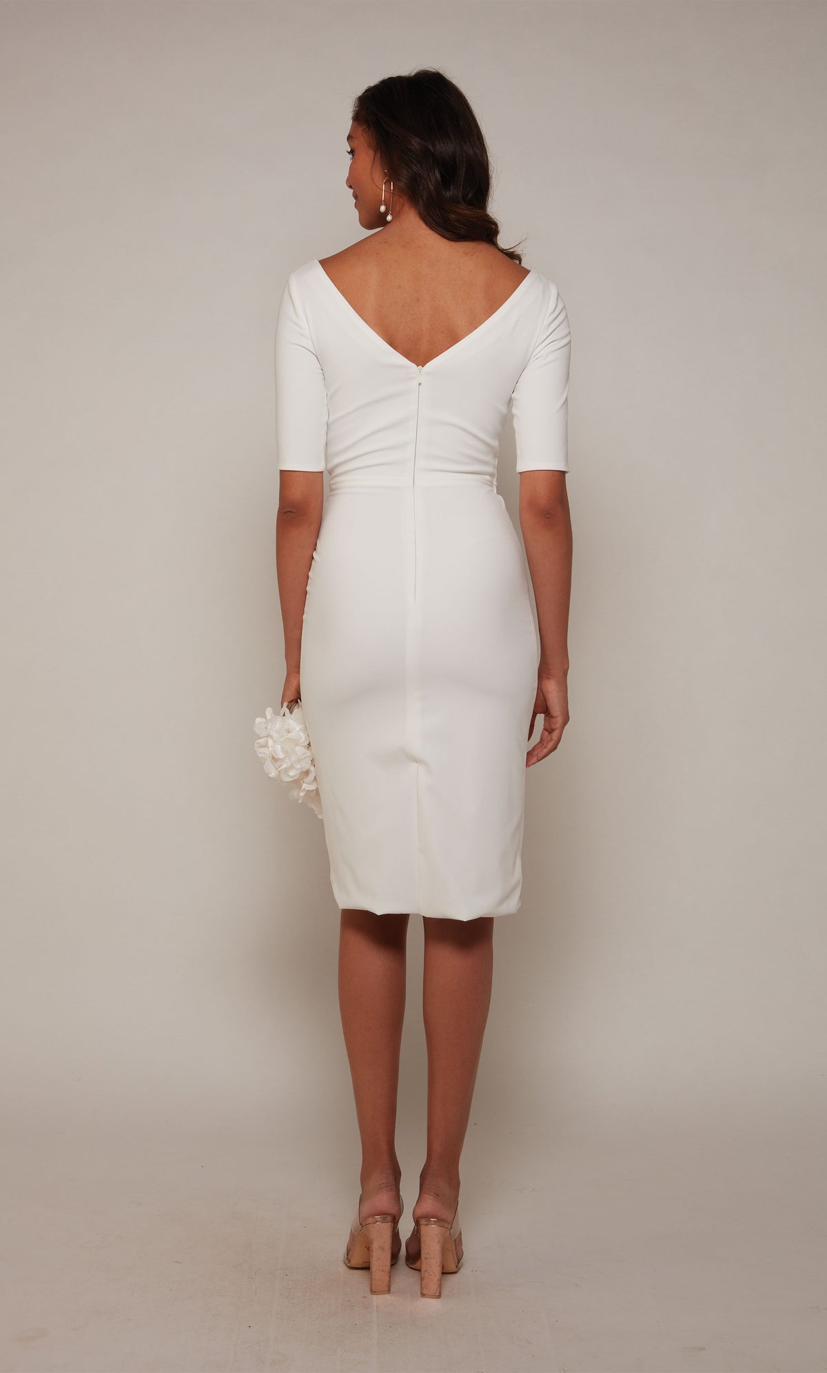 ALYCE Paris 70036 Bridal Boat Neckline Simple Straight Dress