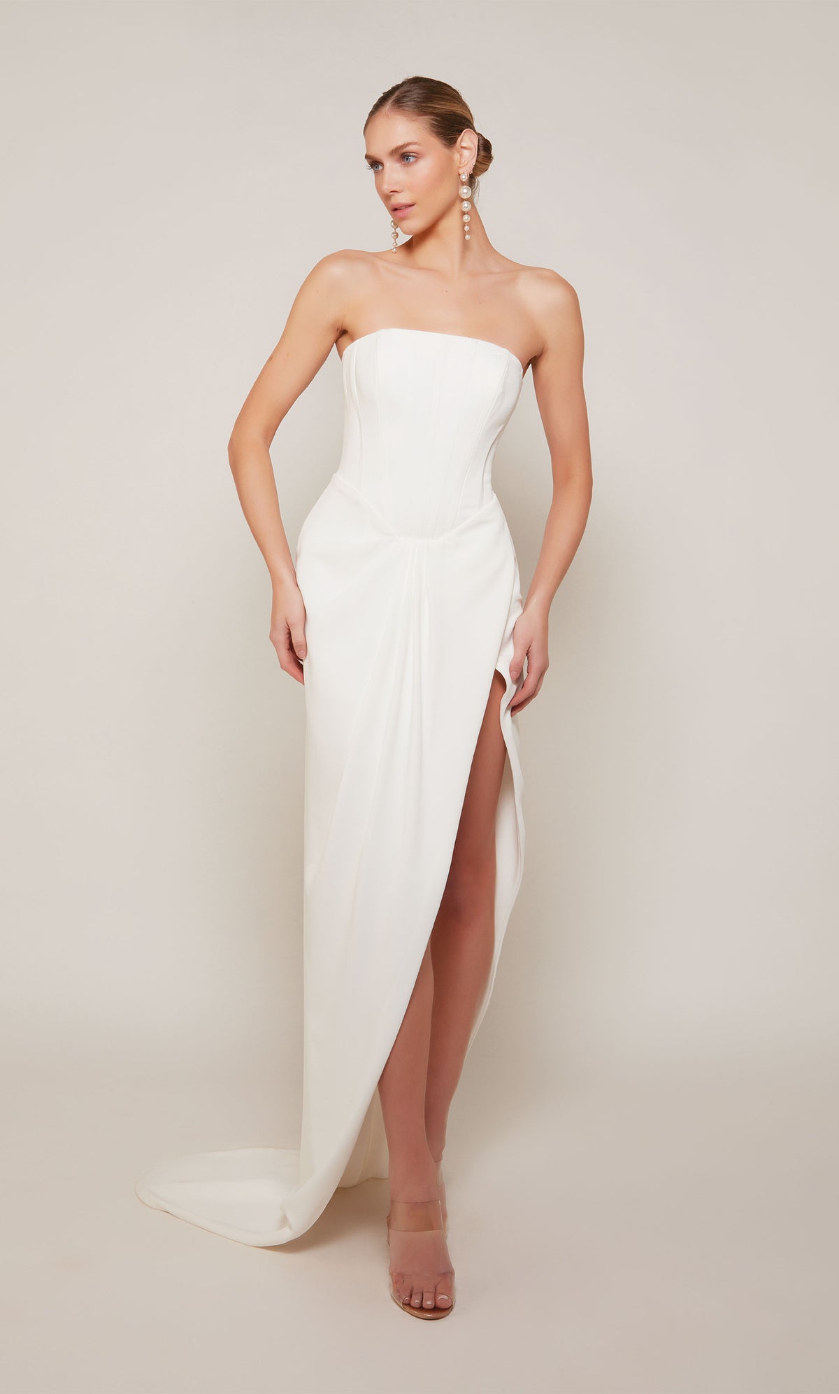 ALYCE Paris 70042 Bridal Strapless Neckline Corset High-low Dress