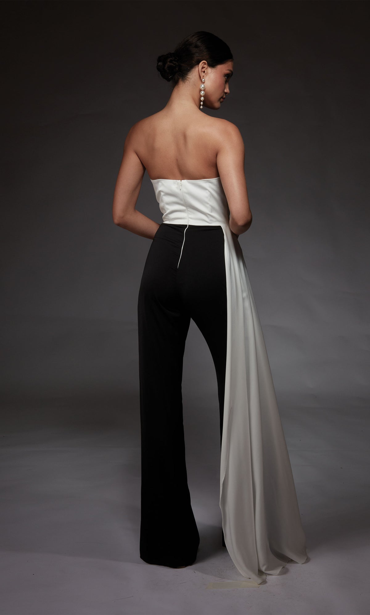 ALYCE Paris 70050 Bridal Cowl Neckline Train Jumpsuit Dress