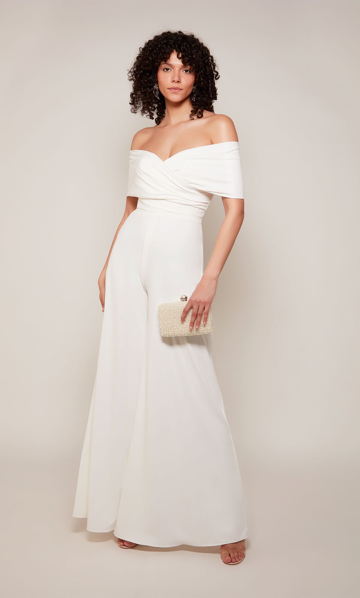 ALYCE Paris 70051 Bridal Off The Shoulder Neckline Elegant Jumpsuit Dress
