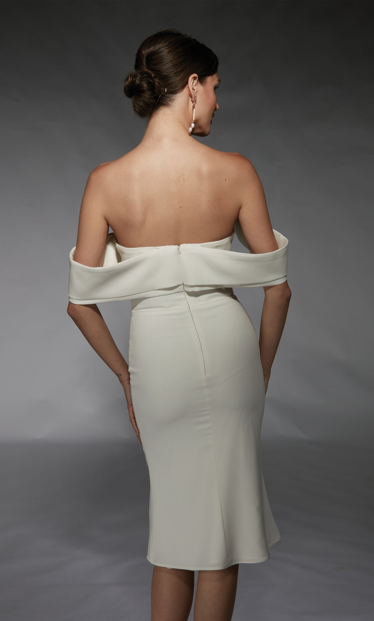 ALYCE Paris 70055 Bridal Off The Shoulder Neckline Elegant Straight Dress