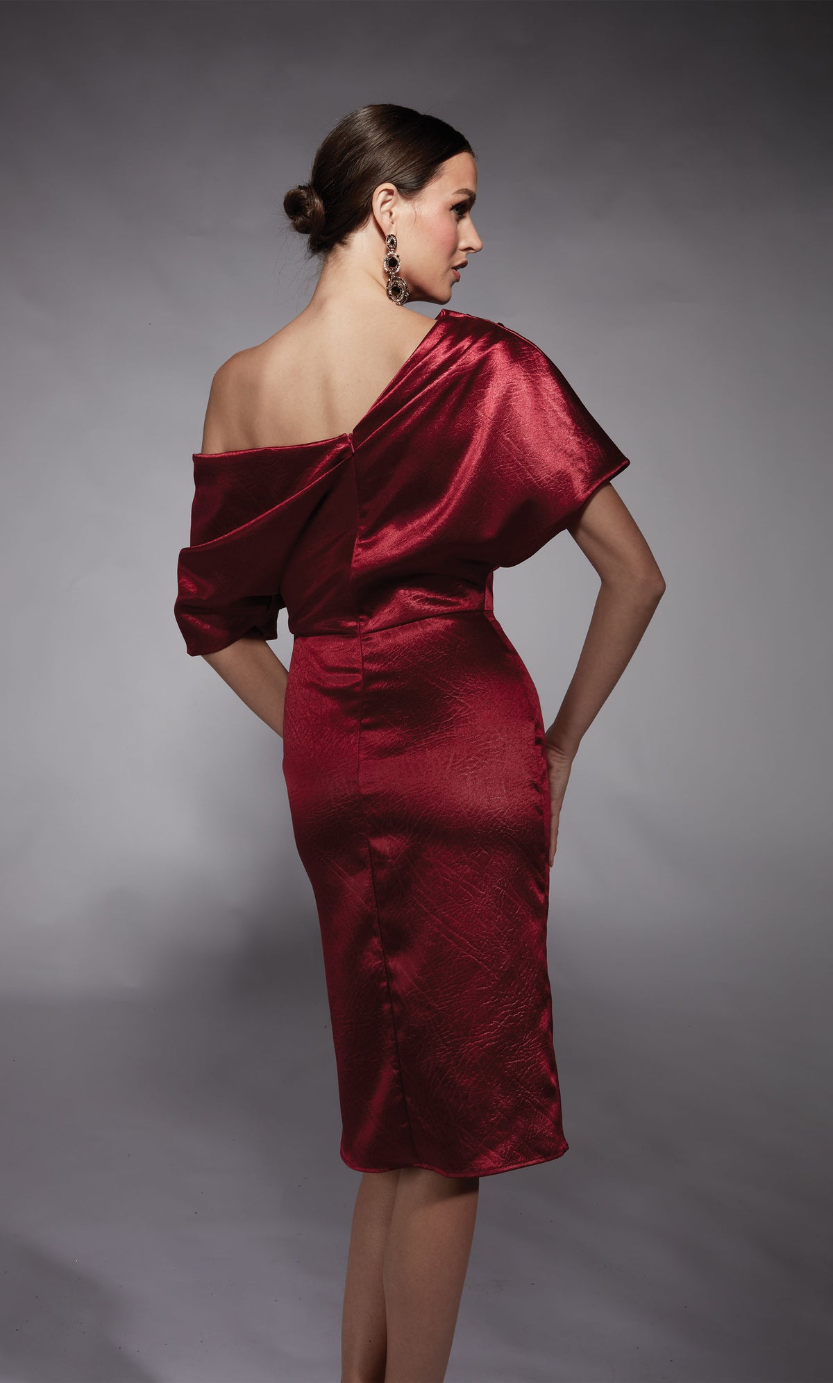 ALYCE Paris 70060 Bridal One Shoulder Neckline Elegant Straight Dress