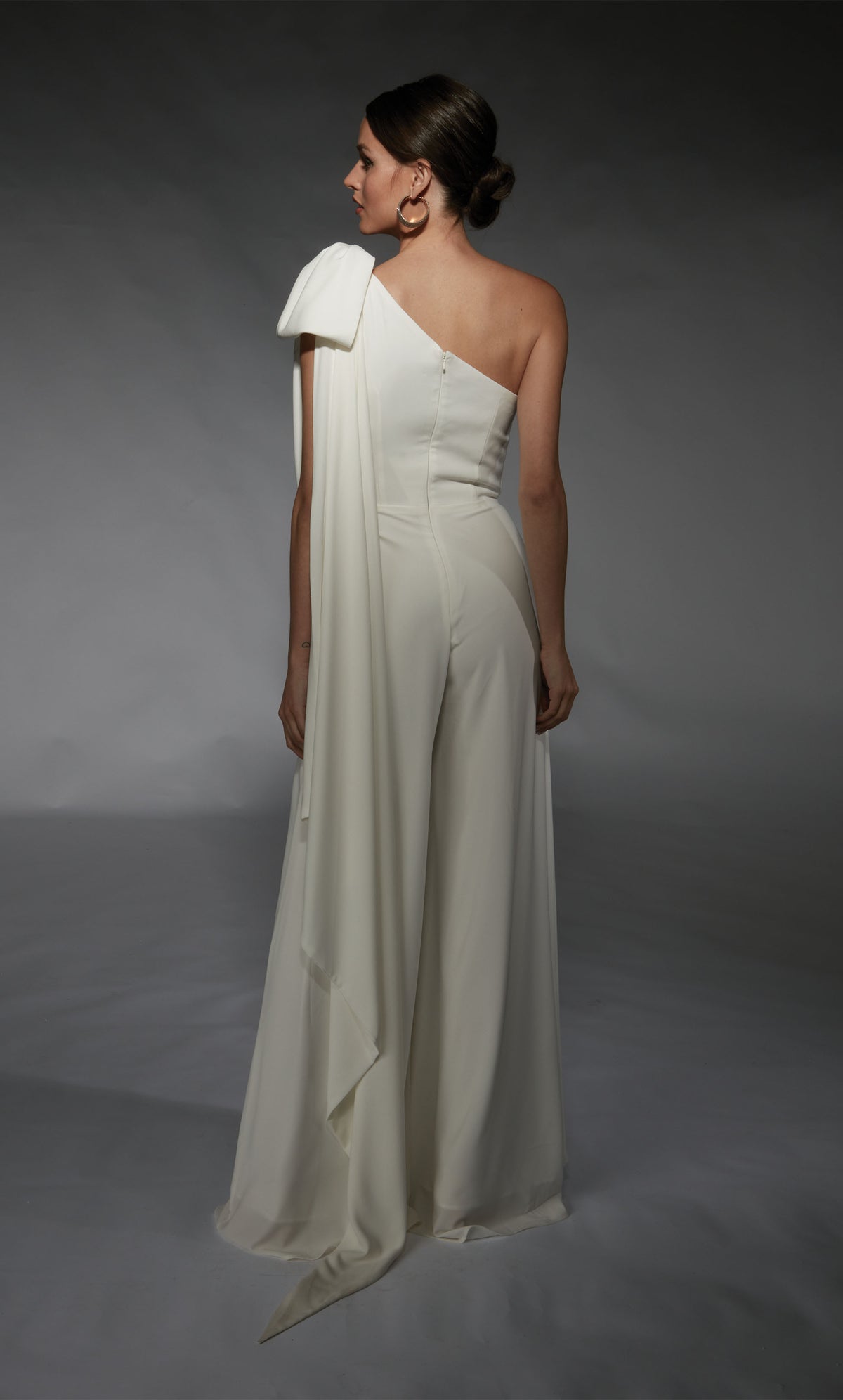 ALYCE Paris 70065 Bridal One Shoulder Neckline Ruched/draped Jumpsuit Dress