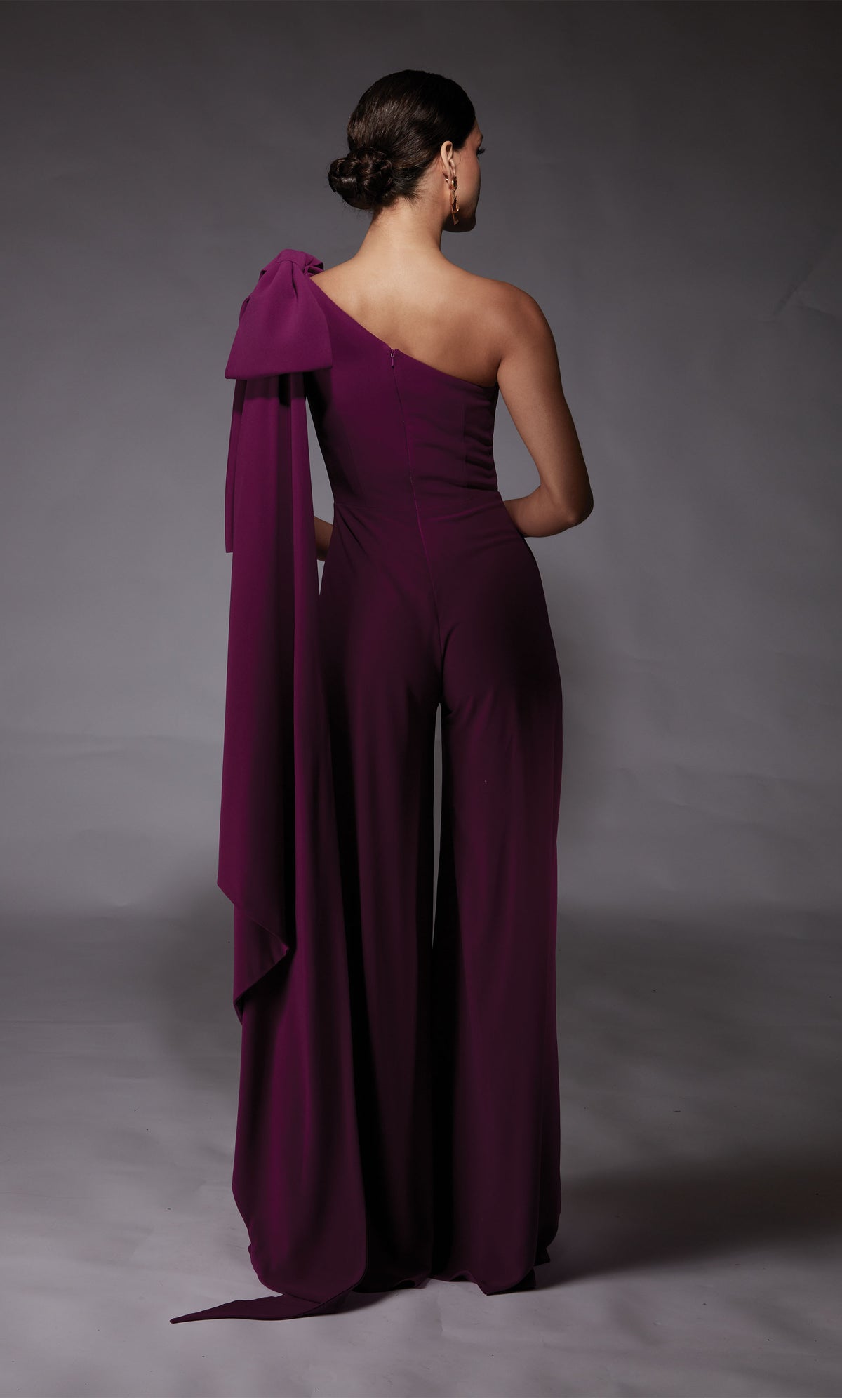 ALYCE Paris 70065 Bridal One Shoulder Neckline Ruched/draped Jumpsuit Dress