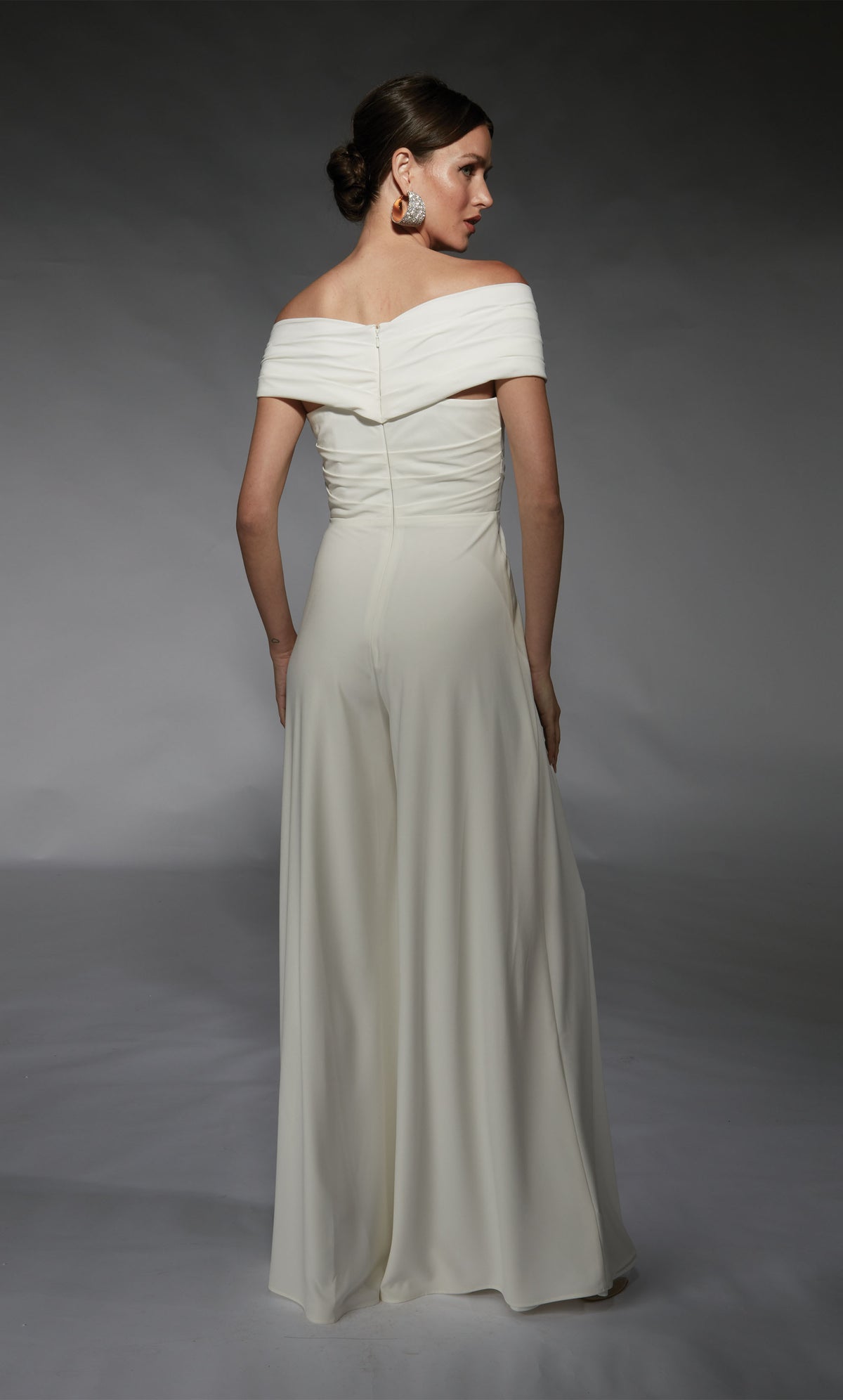 ALYCE Paris 70067 Bridal Off The Shoulder Neckline Elegant Jumpsuit Dress
