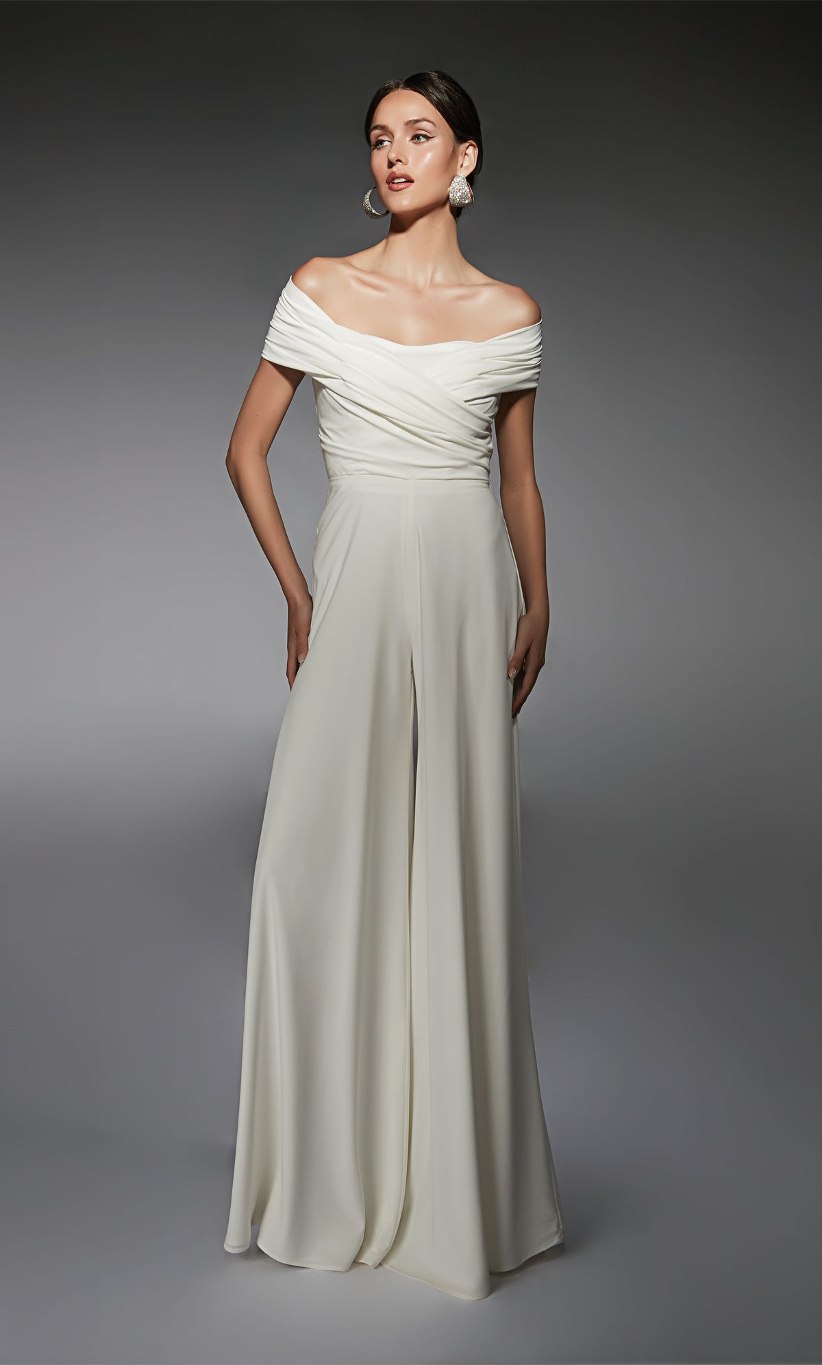 ALYCE Paris 70067 Bridal Off The Shoulder Neckline Elegant Jumpsuit Dress