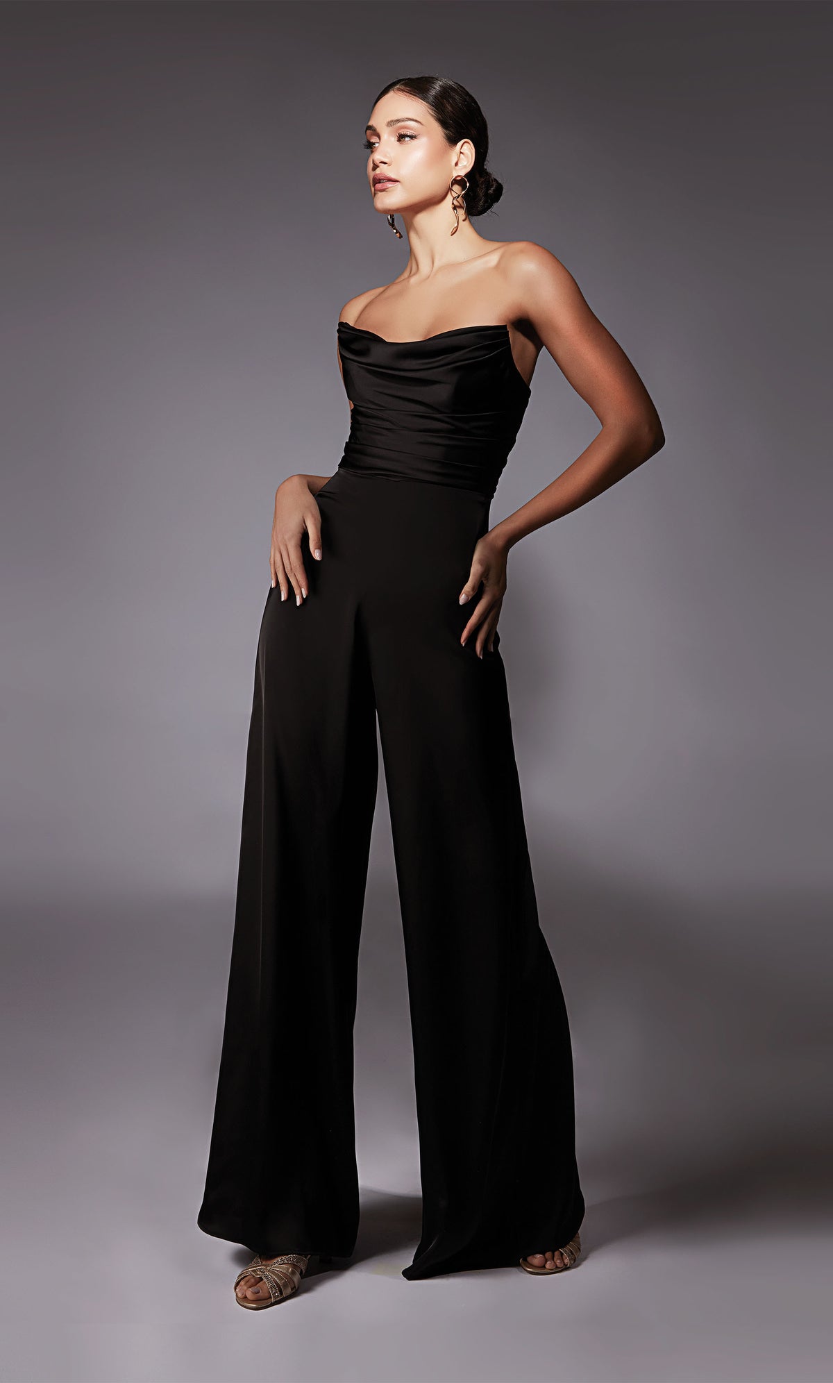 ALYCE Paris 70071 Bridal Off The Shoulder Neckline Elegant Jumpsuit Dress