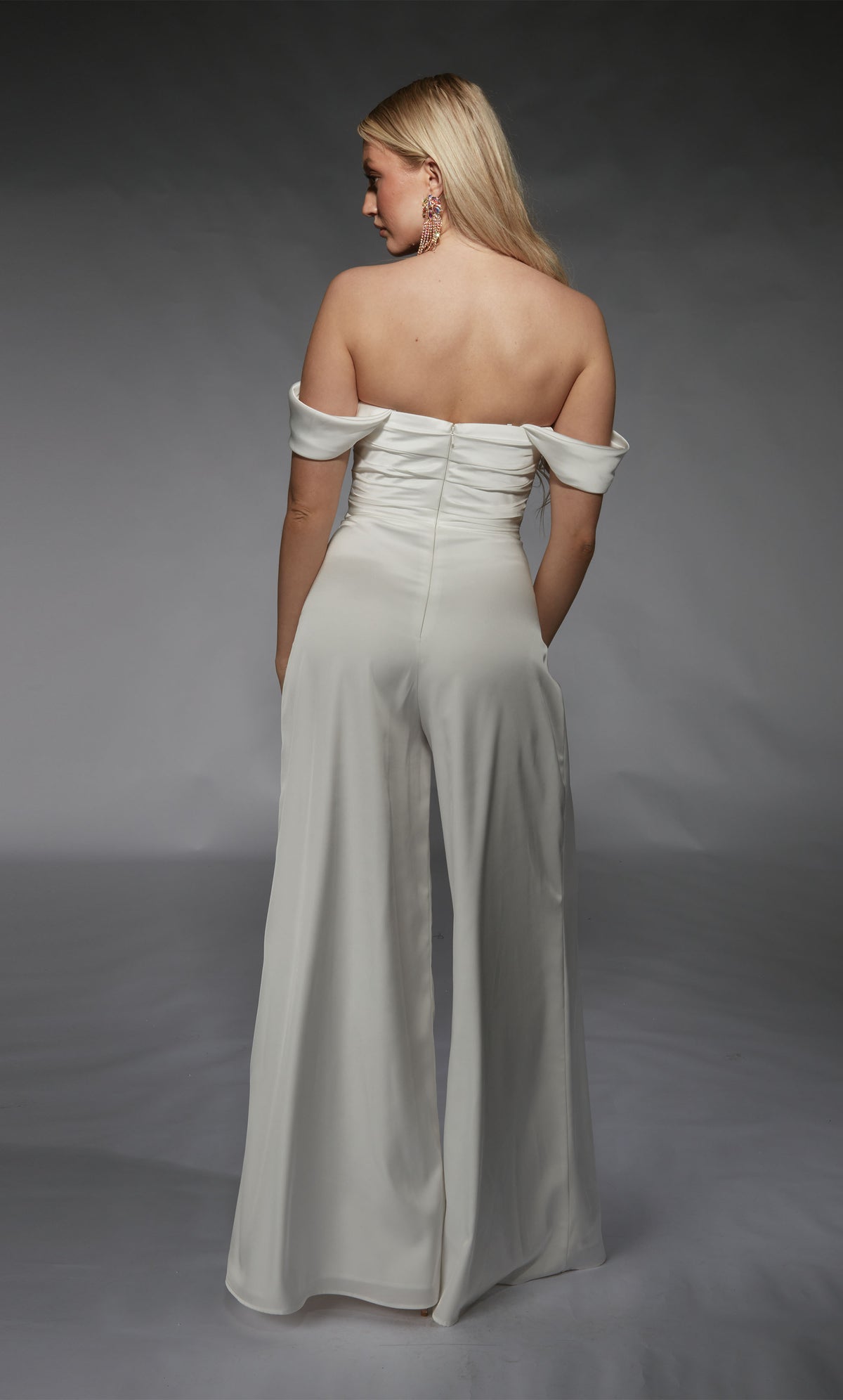 ALYCE Paris 70071 Bridal Off The Shoulder Neckline Elegant Jumpsuit Dress