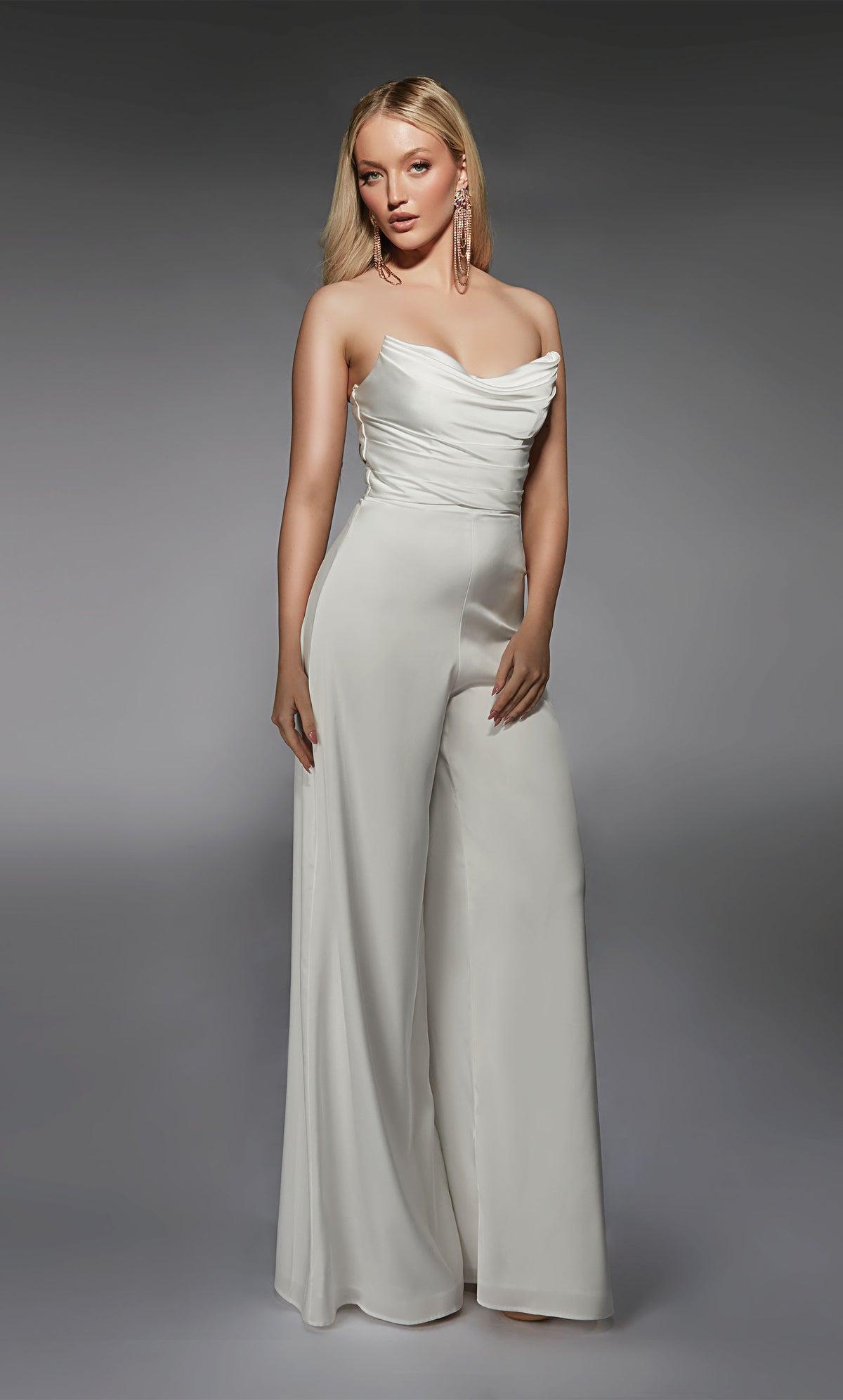 ALYCE Paris 70071 Bridal Off The Shoulder Neckline Elegant Jumpsuit Dress