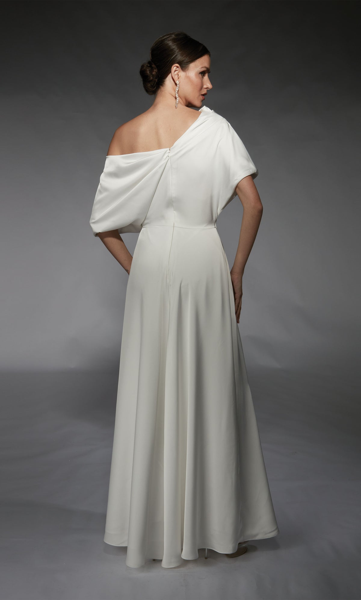 ALYCE Paris 70072 Bridal One Shoulder Neckline Elegant Jumpsuit Dress