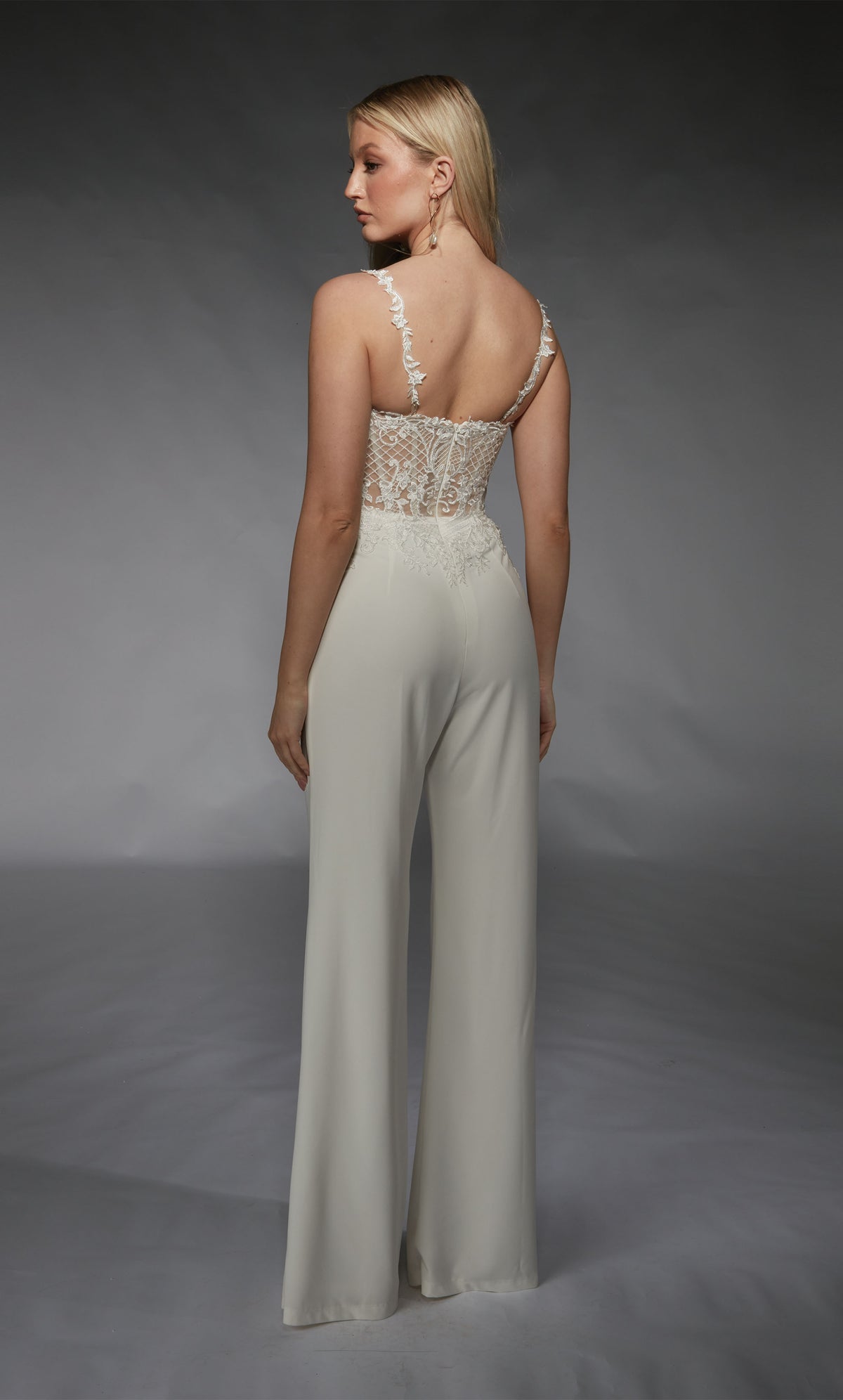 ALYCE Paris 70074 Bridal Sweetheart Neckline Elegant Jumpsuit Dress