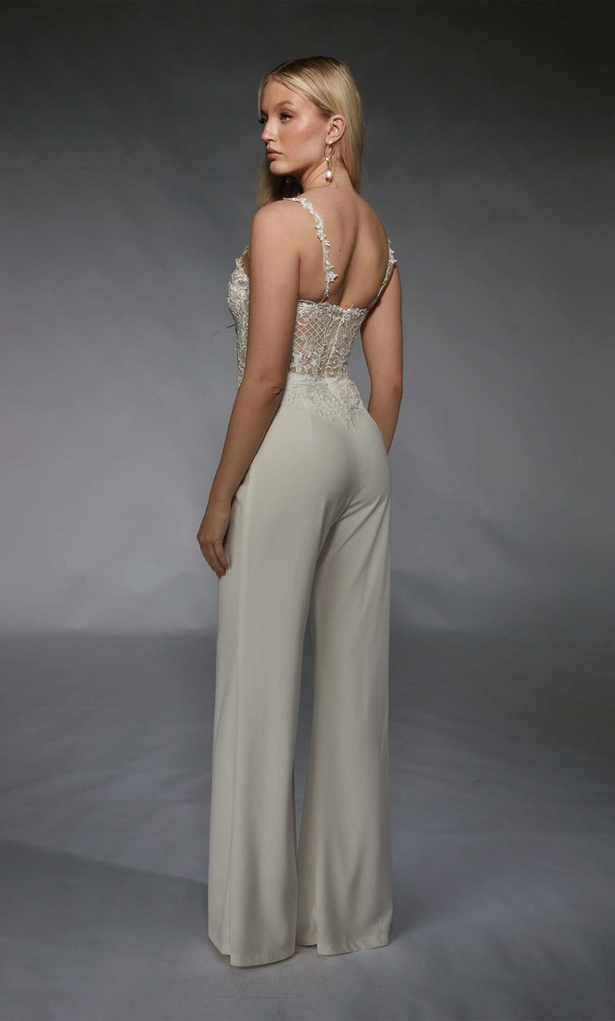 ALYCE Paris 70074 Bridal Sweetheart Neckline Elegant Jumpsuit Dress